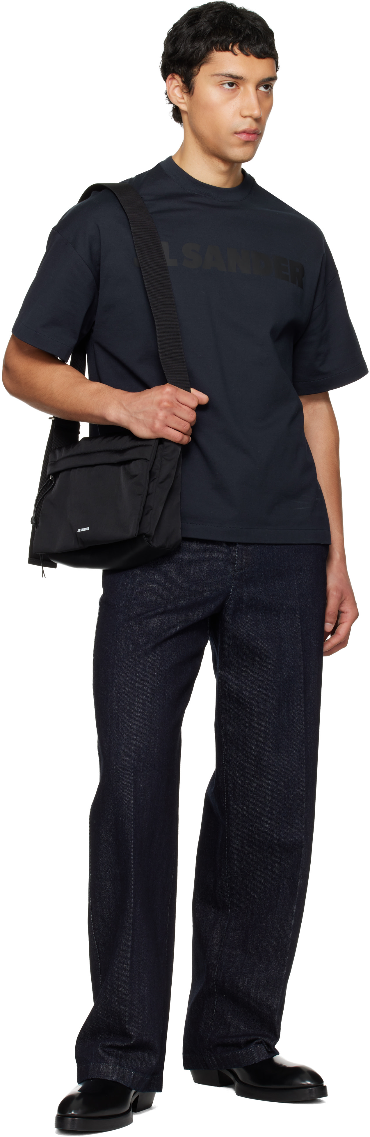 Jil Sander: Navy Logo T-shirt | SSENSE