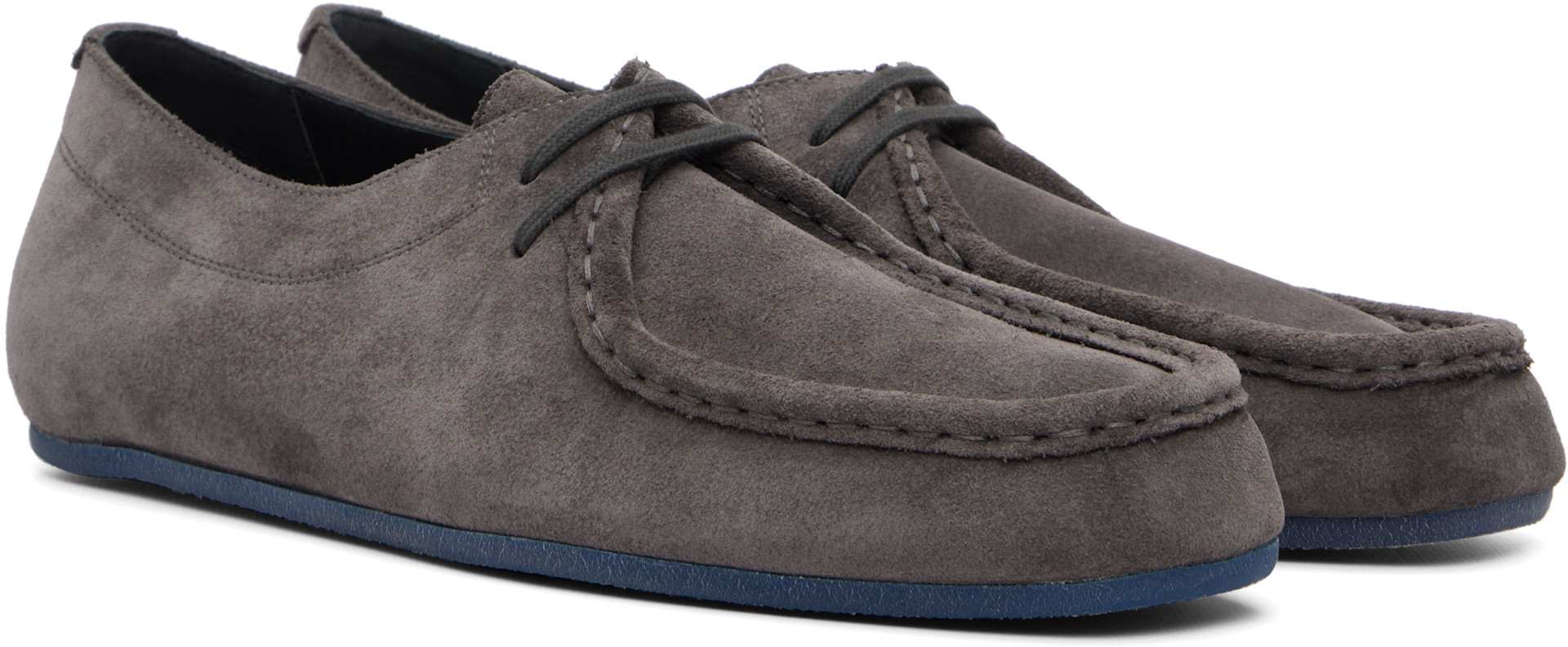 Jil Sander: Gray Hood Lace-Up Derbys | SSENSE