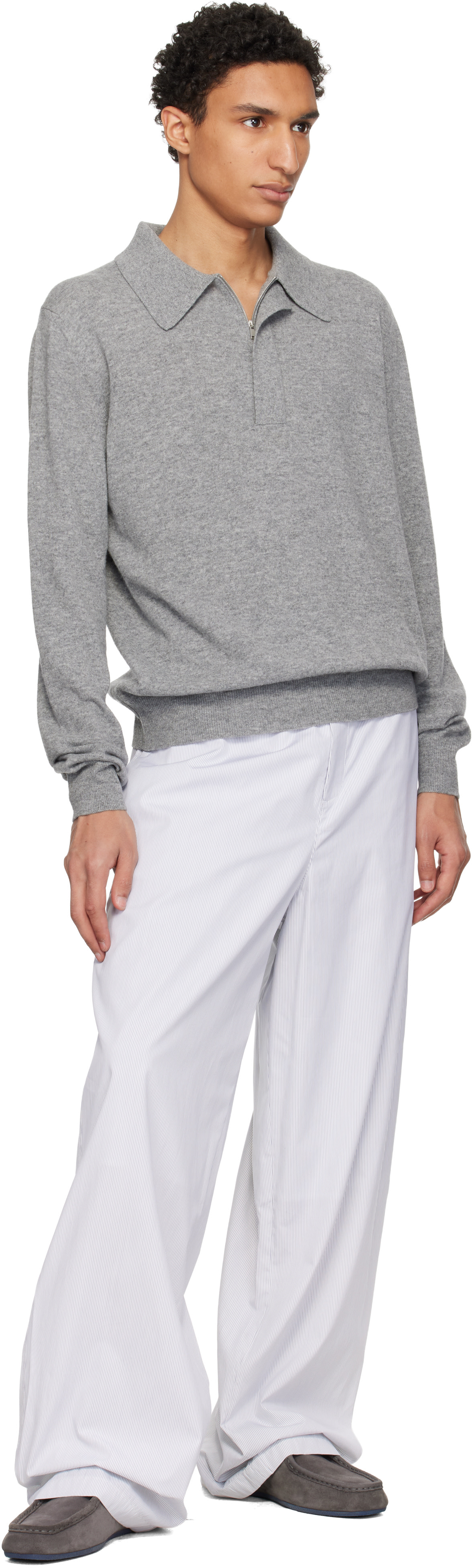 Jil Sander: Gray Hood Lace-Up Derbys | SSENSE