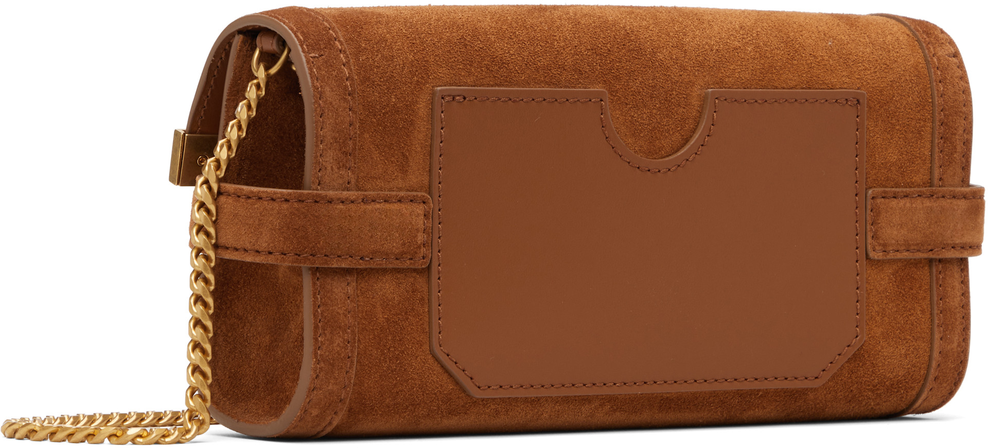 BALMAIN: Tan B-Buzz Pouch 23 Bag | SSENSE