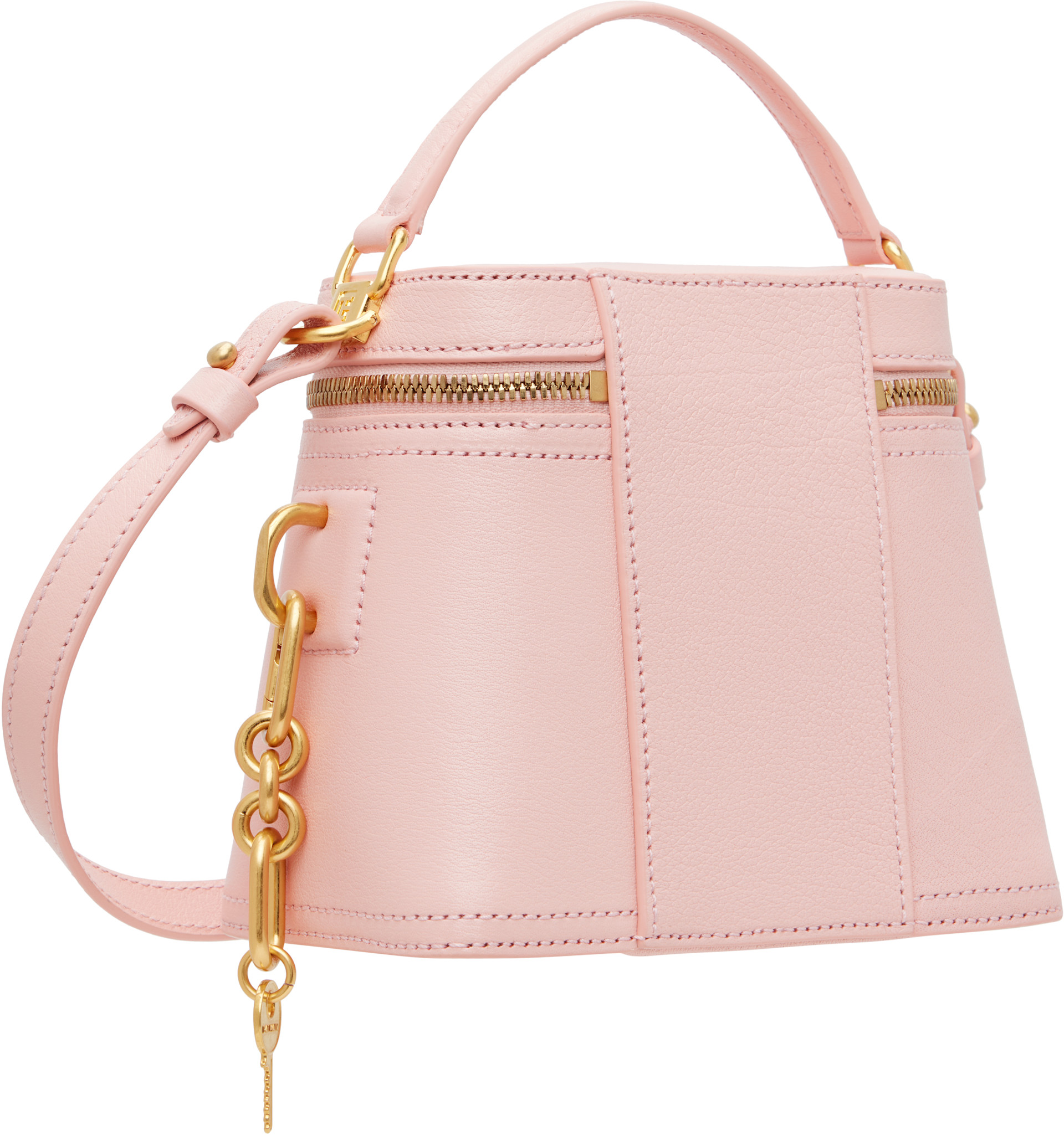 Balmain: ピンク Pulse Vanity レザー バッグ | SSENSE 日本