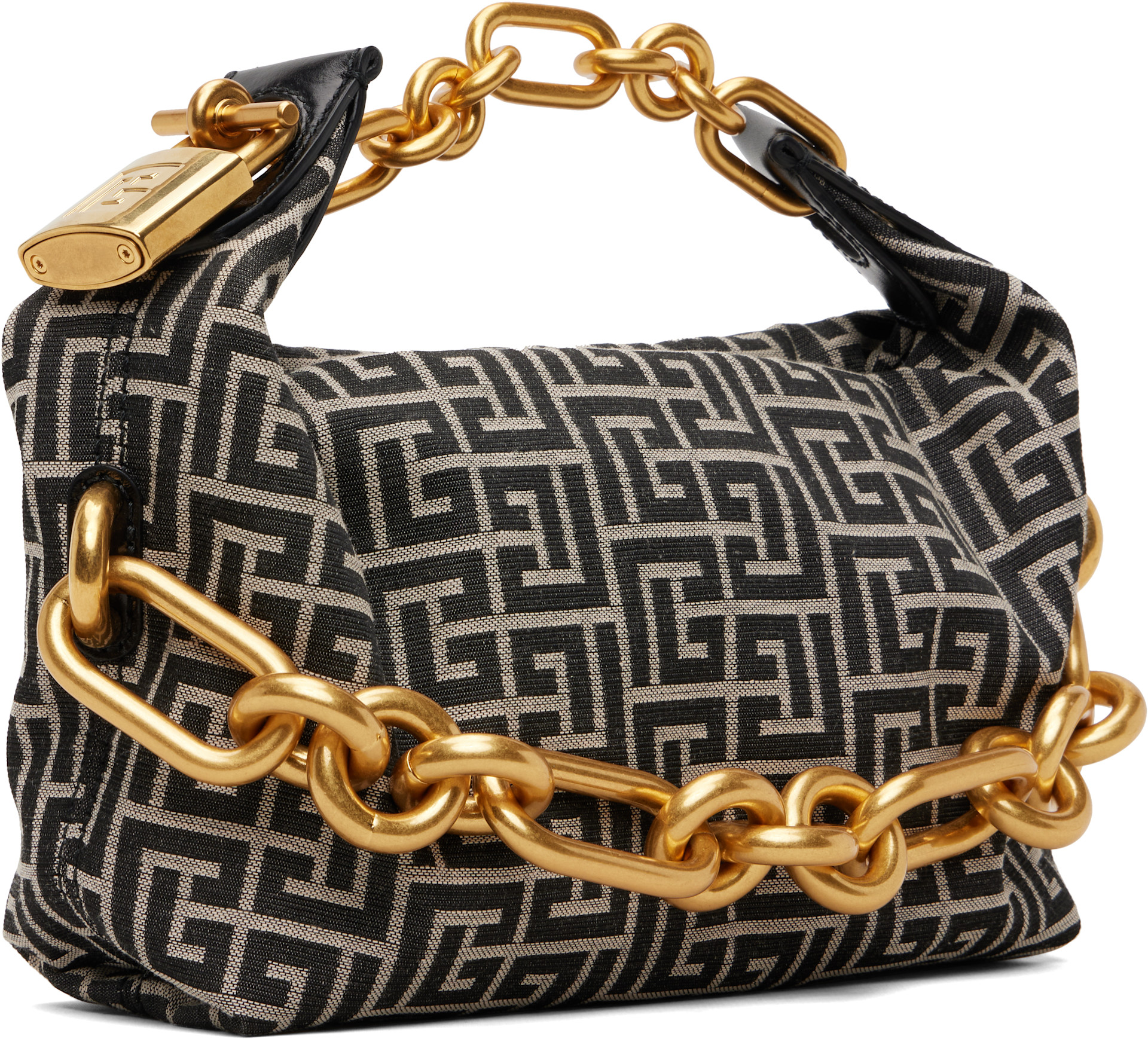 BALMAIN - Black & Off-White Mini Sync Bag