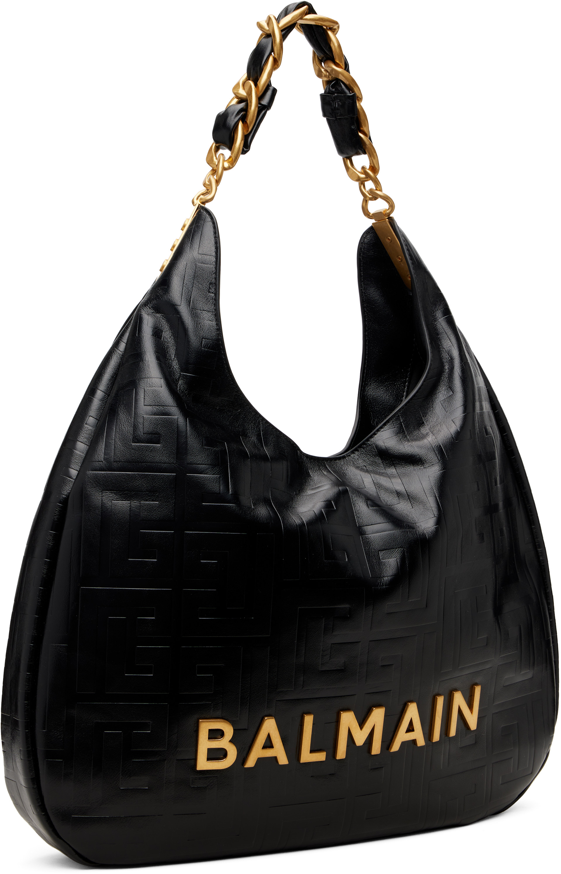 BALMAIN: Black 1945 Soft Monogram Bag | SSENSE