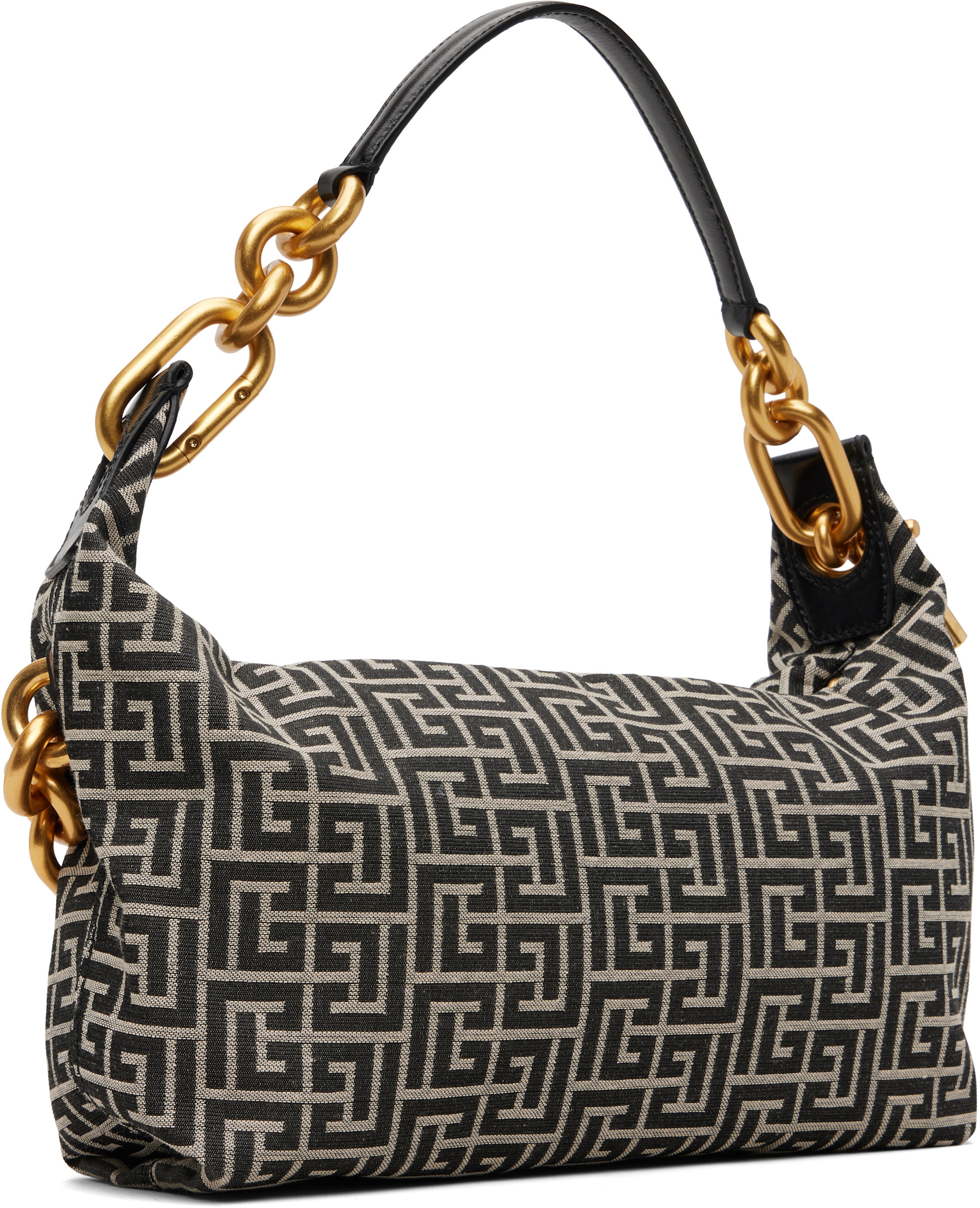 BALMAIN - Black & Off-White Medium Sync Bag
