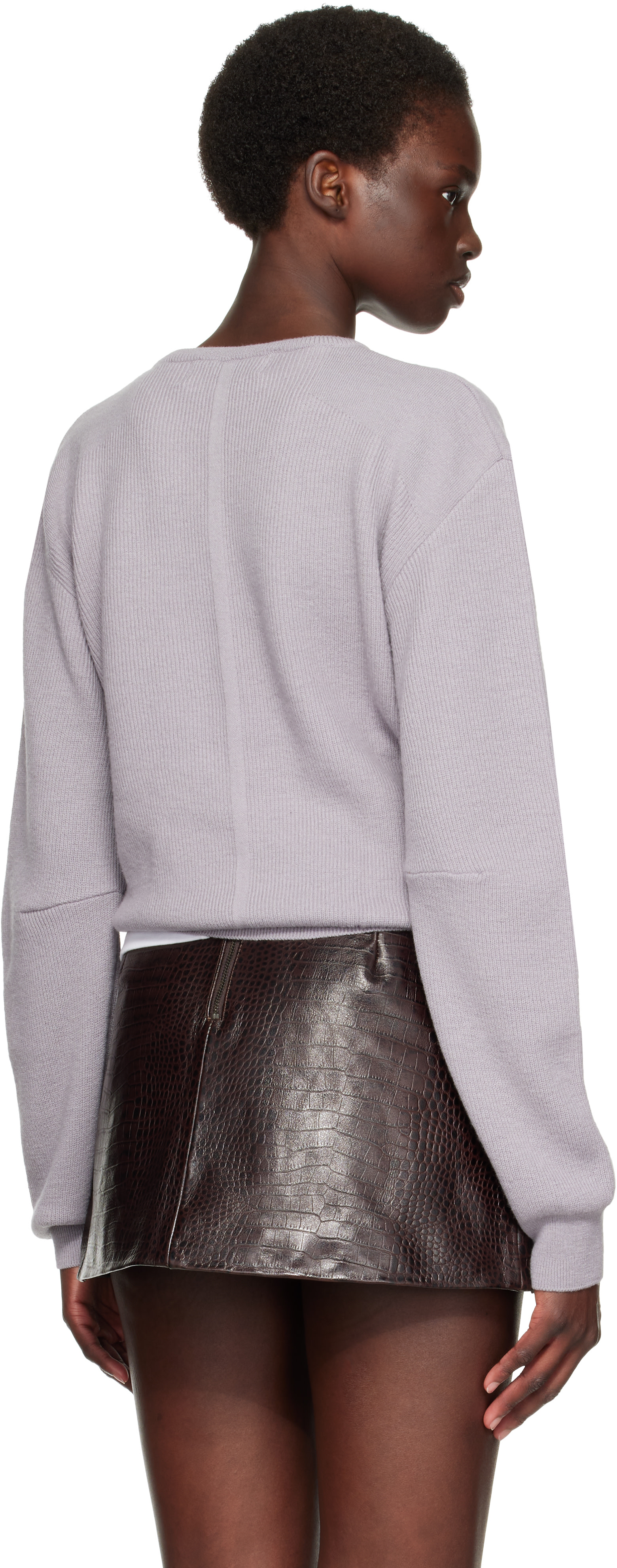 TONYWACK - Pull Commando gris en laine superfine à col en V