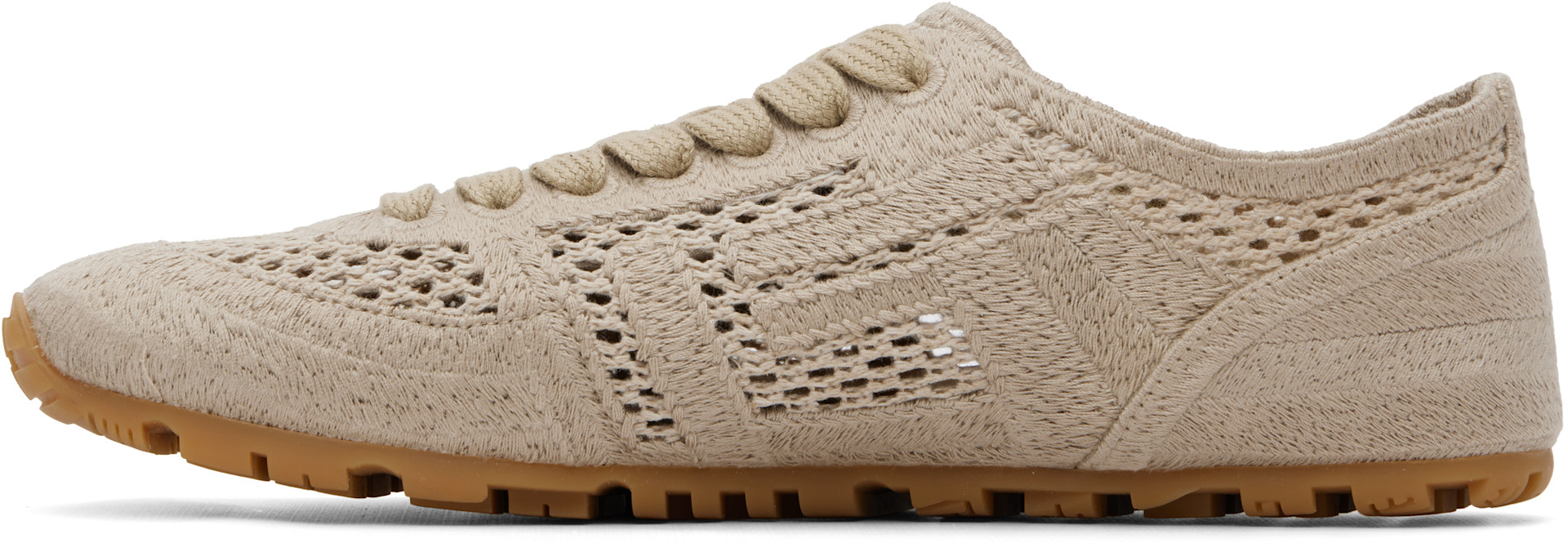 Balmain - Baskets Racer 45 beiges en macramé