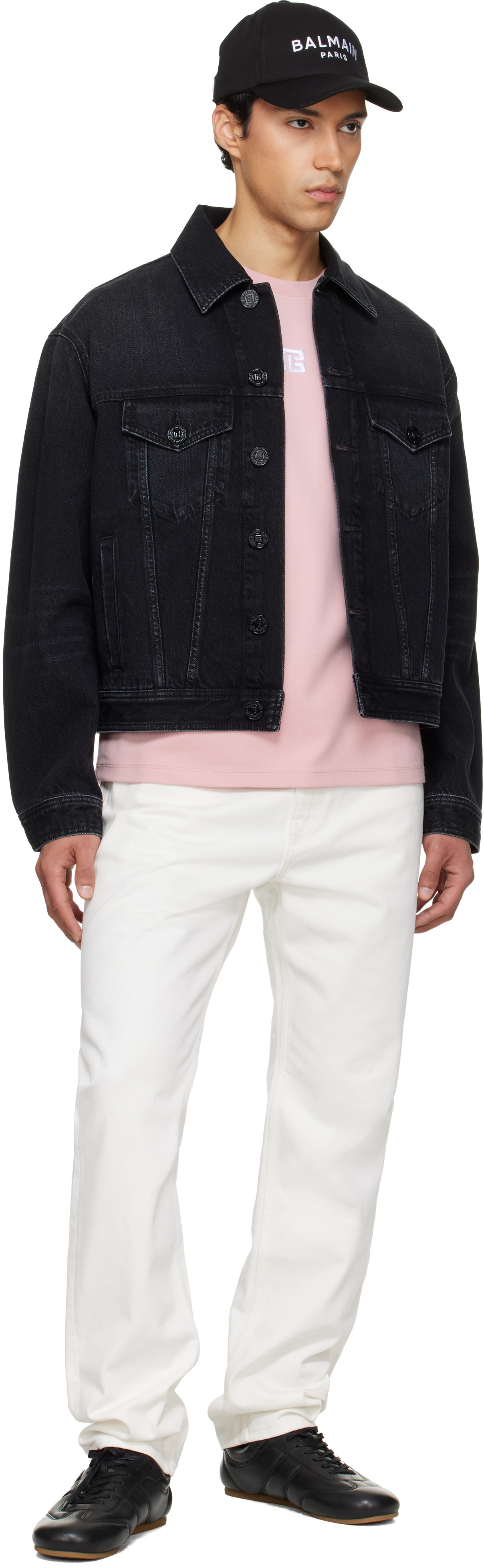Balmain: ブラック フェード デニムジャケット | SSENSE 日本