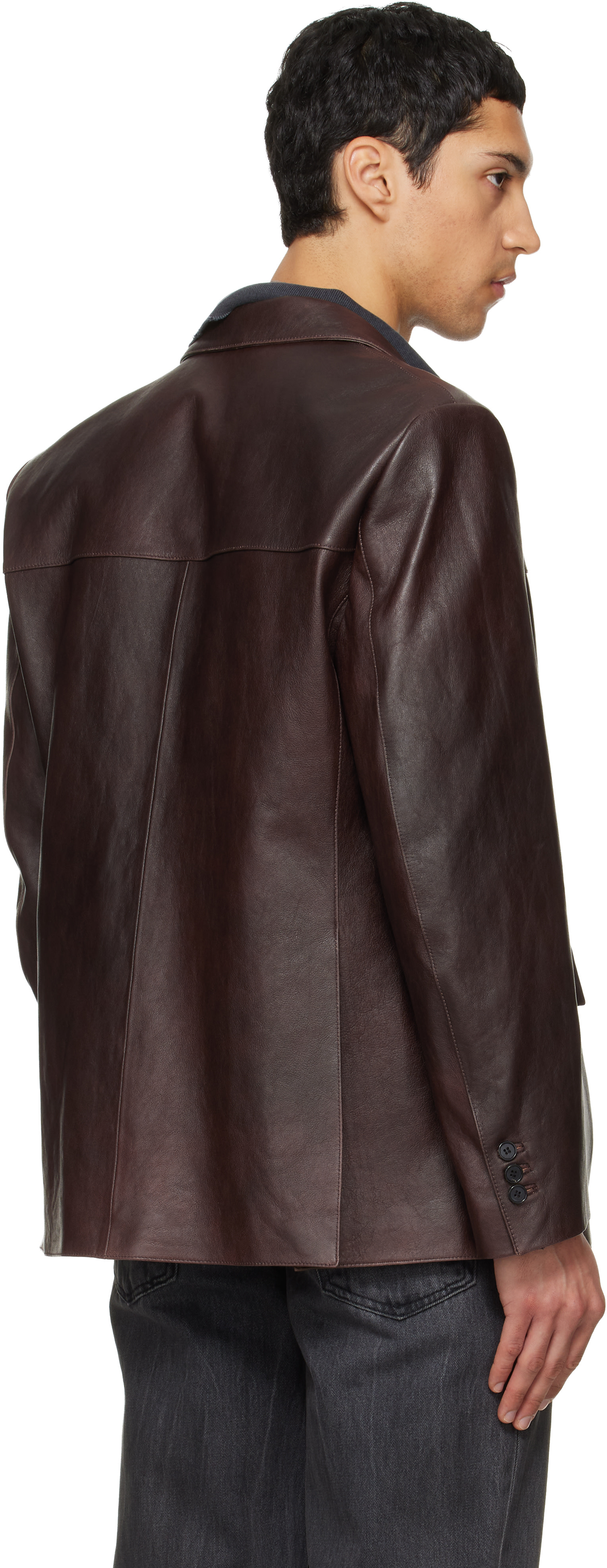 TONYWACK - Brown Vegetable Lamb Leather Blazer
