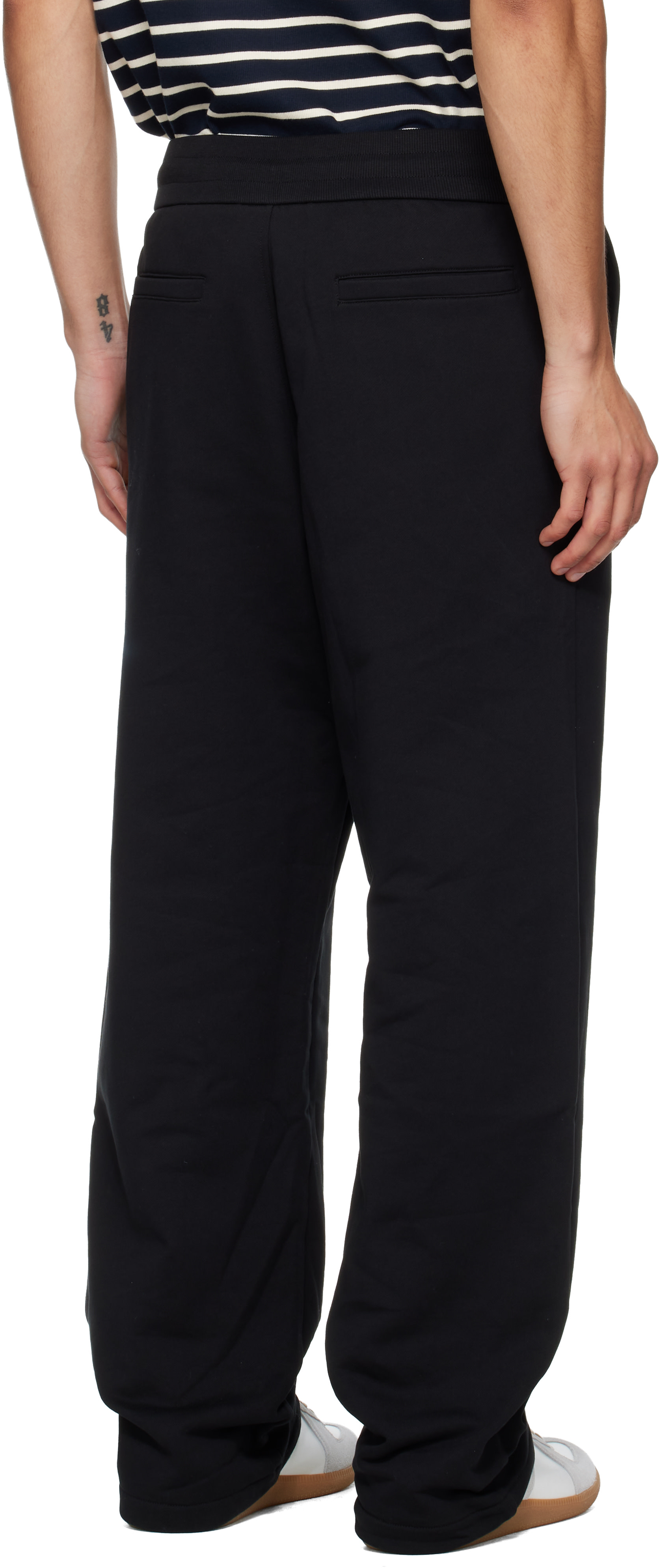 BALMAIN: Black 'Balmain Paris' Writing Sweatpants | SSENSE