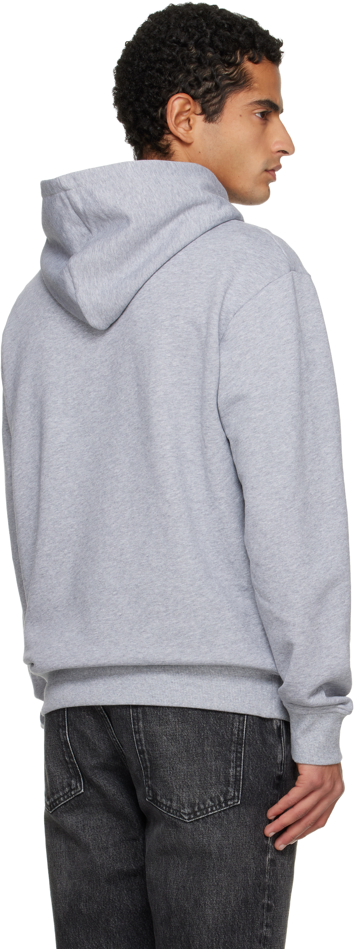 Balmain - Pull à capuche gris à logo