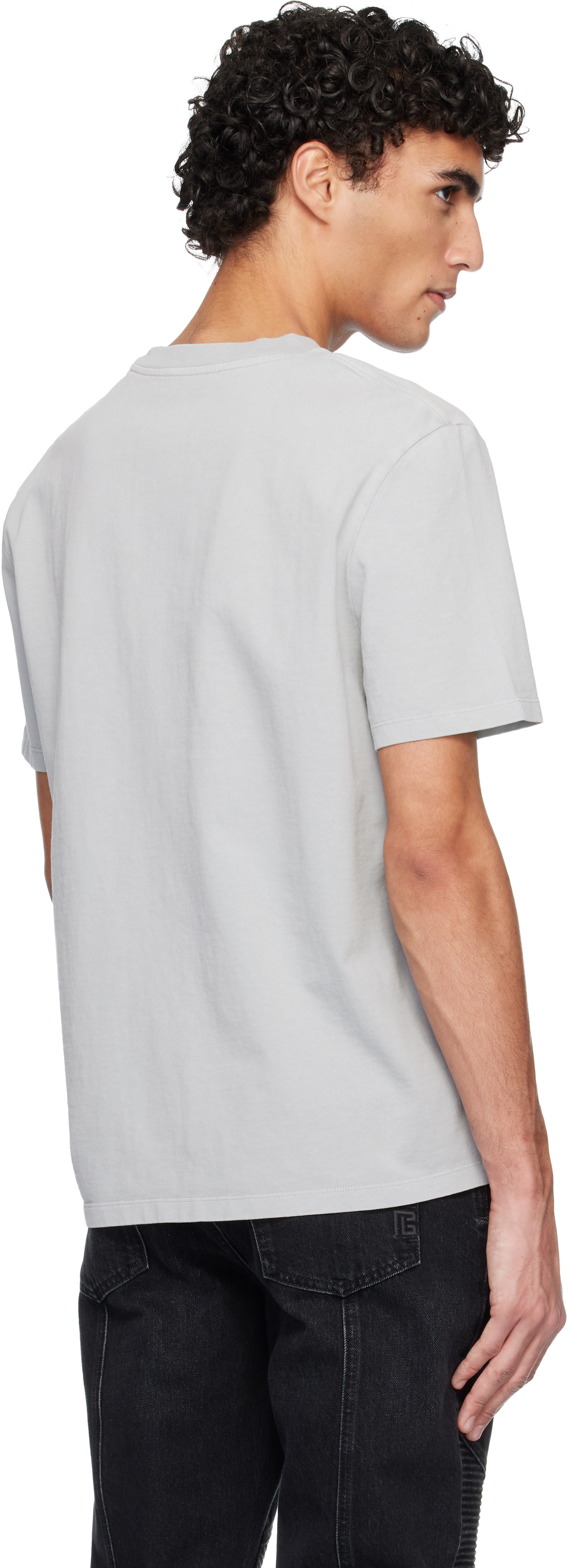 Balmain: グレー Vintage 'Balmain' Embroidered Tシャツ | SSENSE 日本
