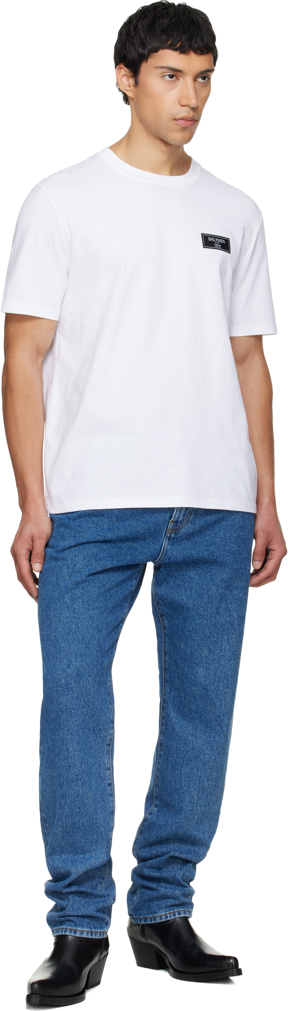 Balmain - ホワイト Couture Label Tシャツ