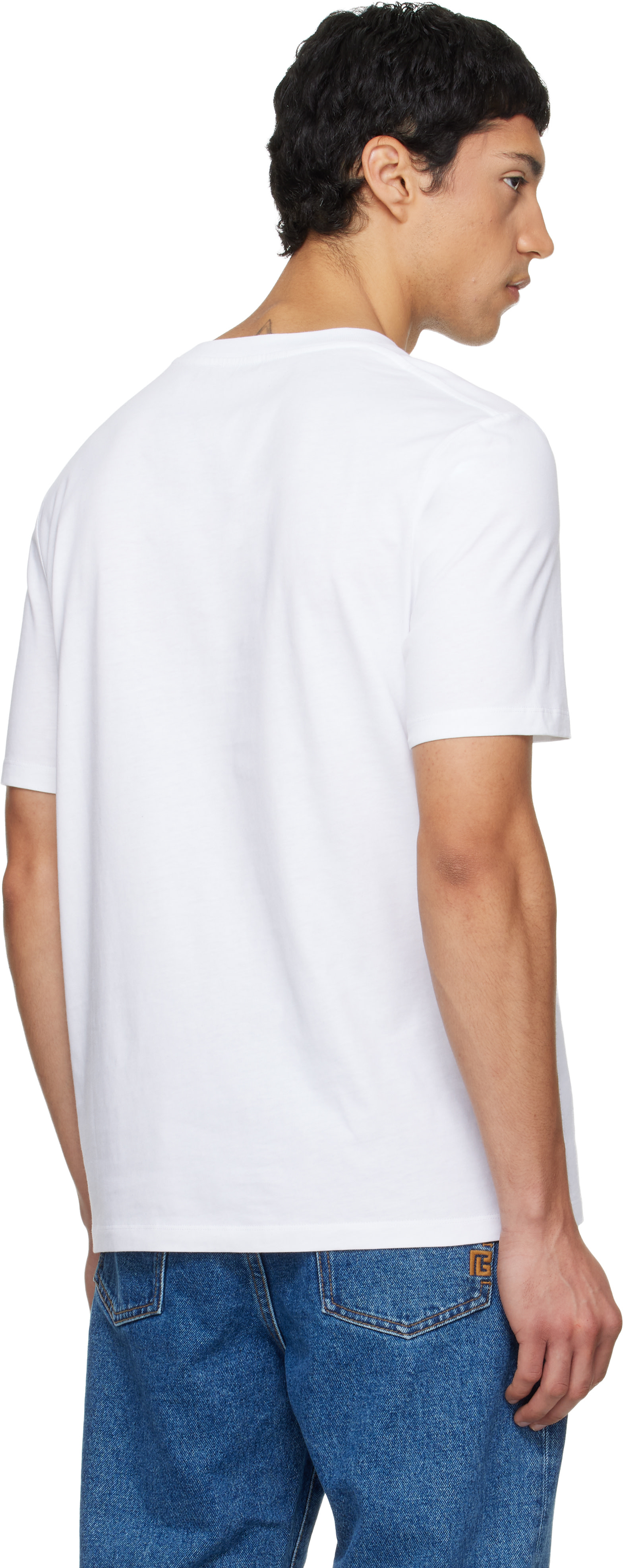 BALMAIN: White 'Balmain Paris' Print T-shirt | SSENSE