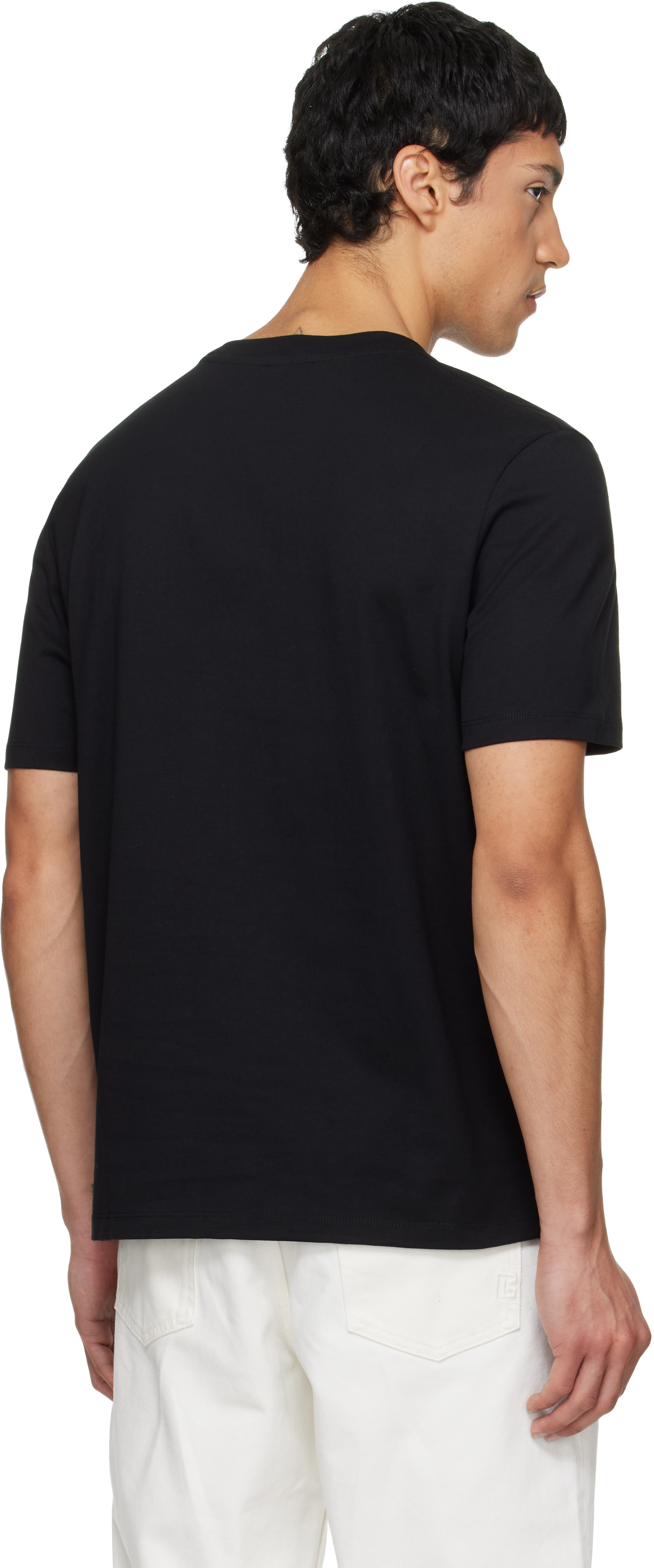 Balmain: ブラック 'Balmain Paris' プリントTシャツ | SSENSE 日本