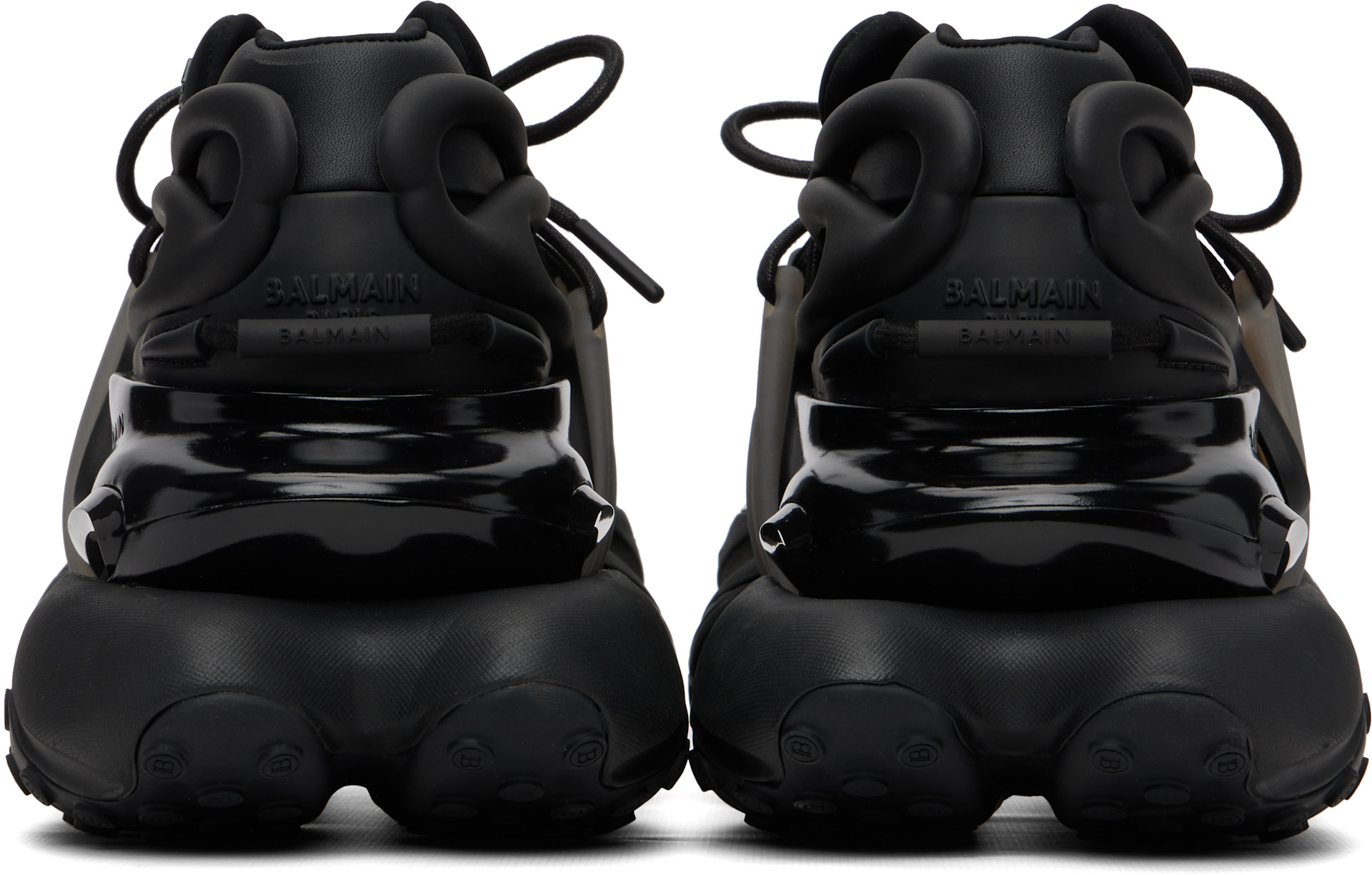 BALMAIN: Black Leather Unicorn Low-Top Sneakers | SSENSE Austria