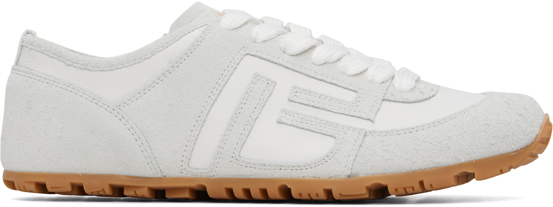 Balmain - Baskets Racer 45 blanc cassé