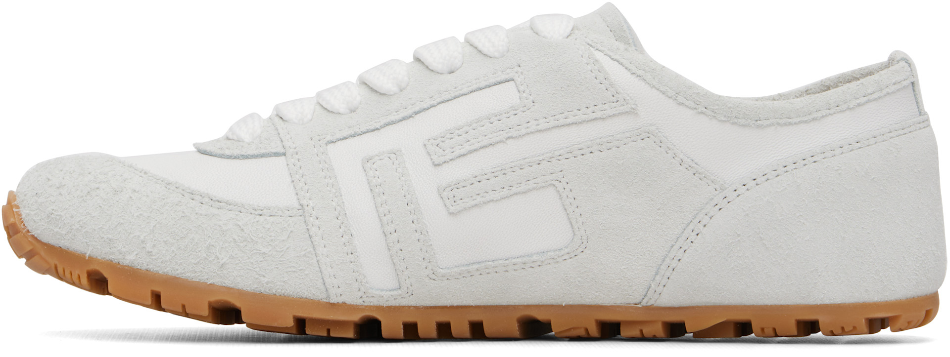 Balmain - Baskets Racer 45 blanc cassé