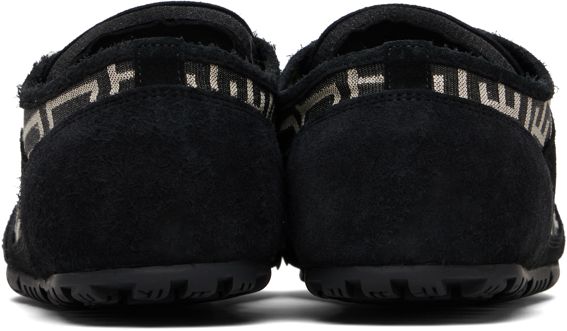 BALMAIN: Black Racer 45 Monogram Jacquard Sneakers | SSENSE Canada