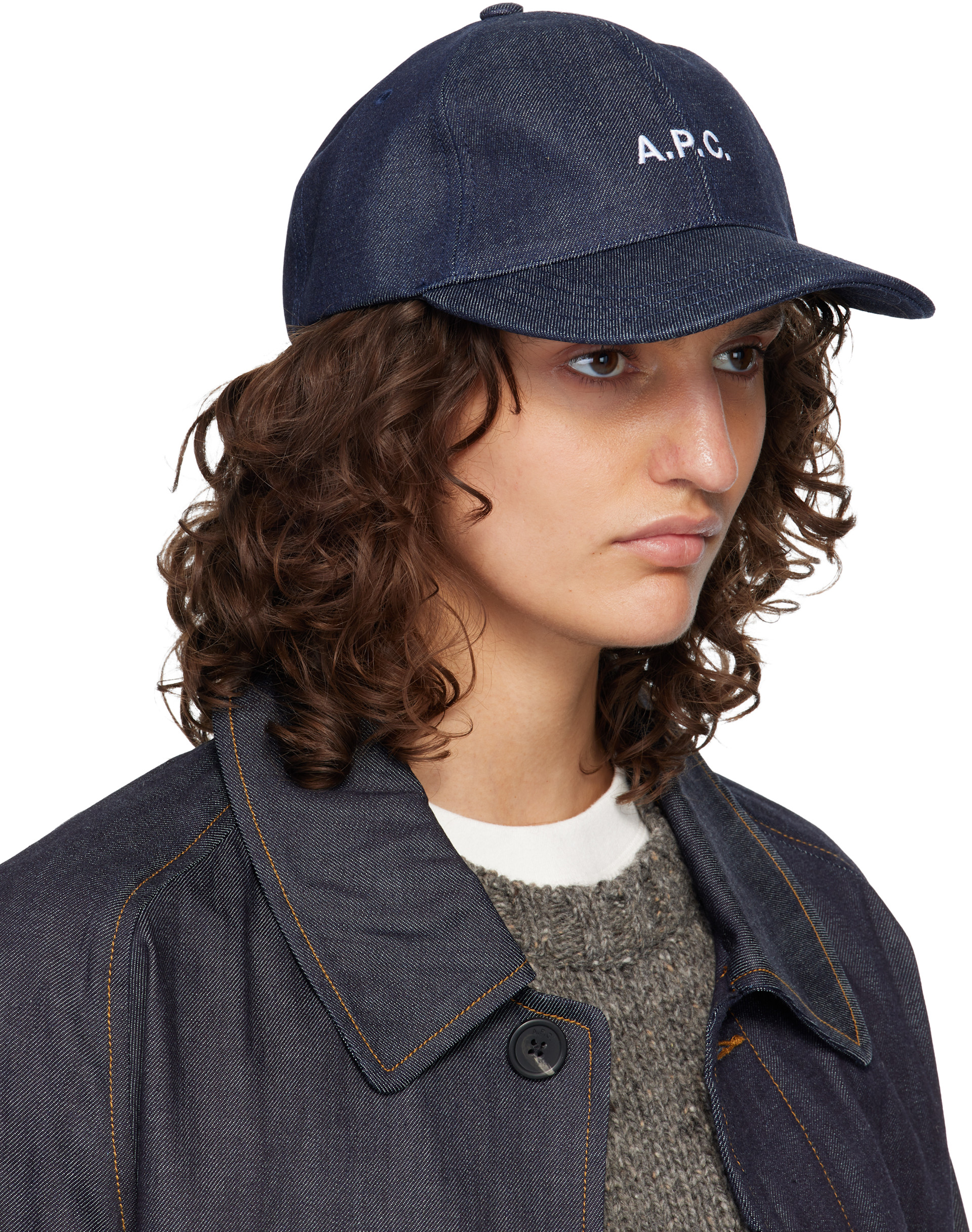 A.P.C.: ネイビー Charlie ベースボールキャップ | SSENSE 日本