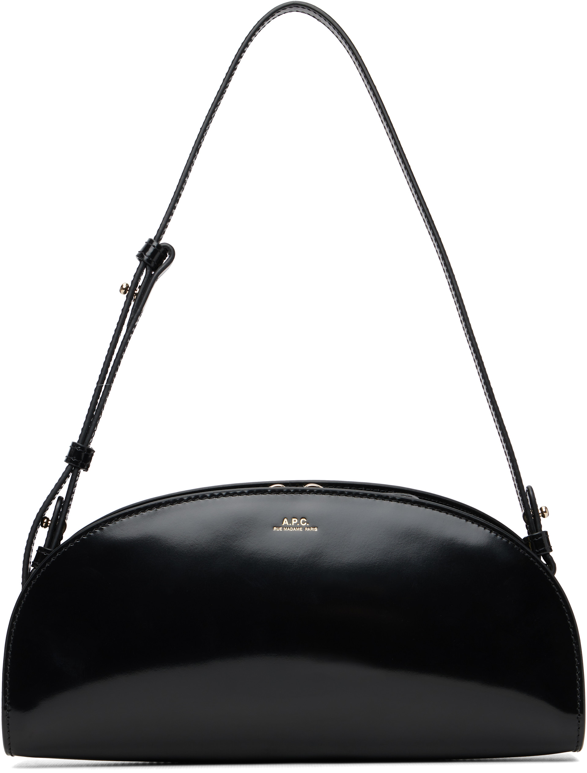 A.P.C.: Black Demi-Lune Shoulder Bag | SSENSE