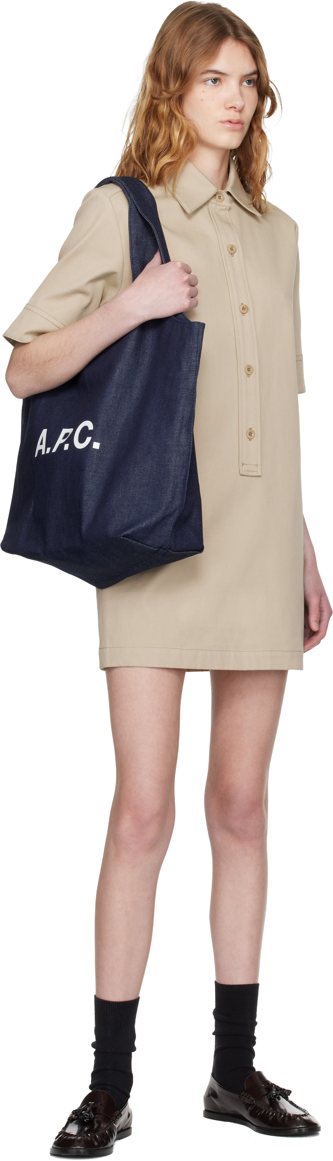 A.P.C. - Navy Ninon Denim Tote