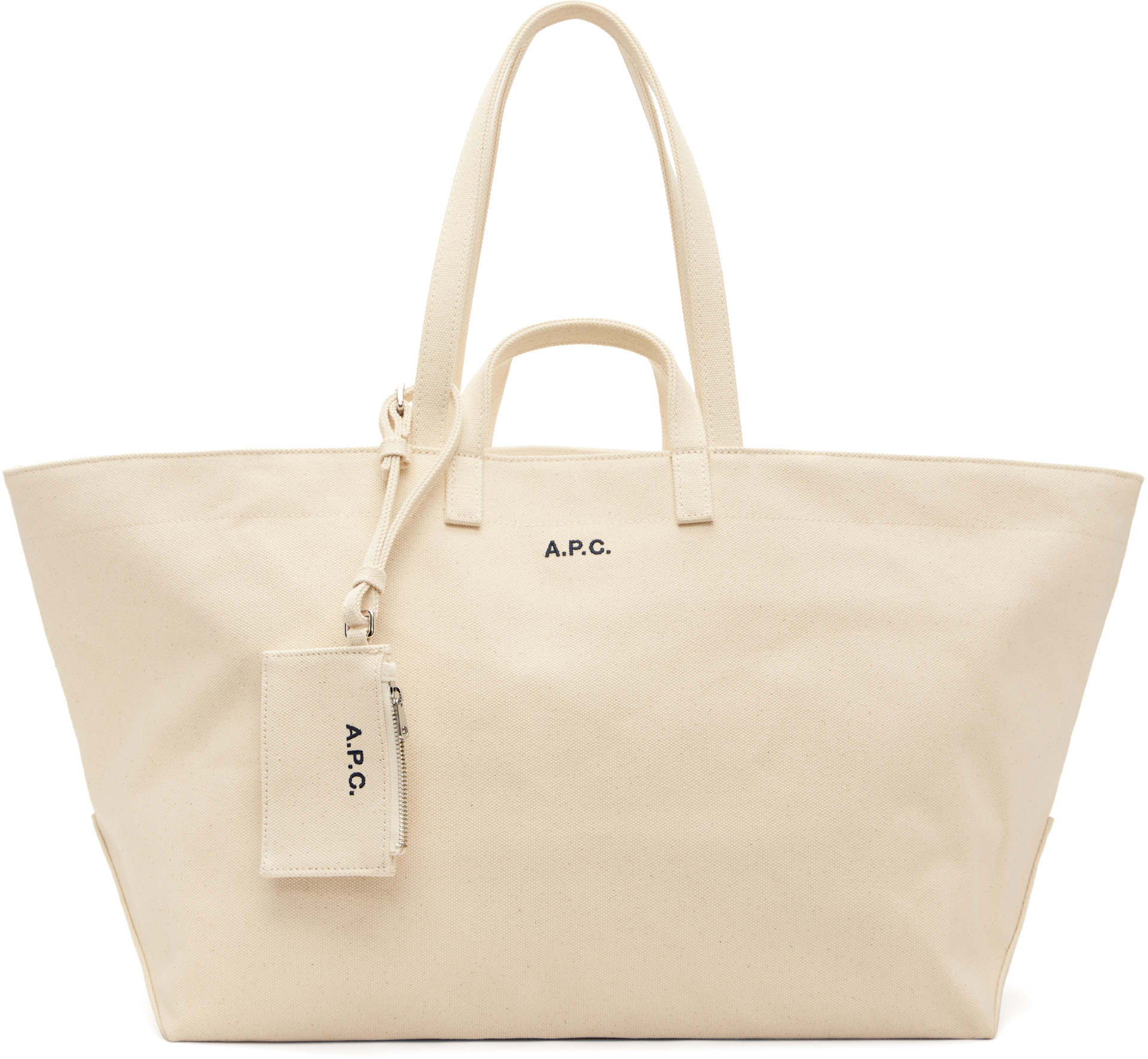 A.P.C. - Cabas 'Le Drummer' blanc cassé en canevas