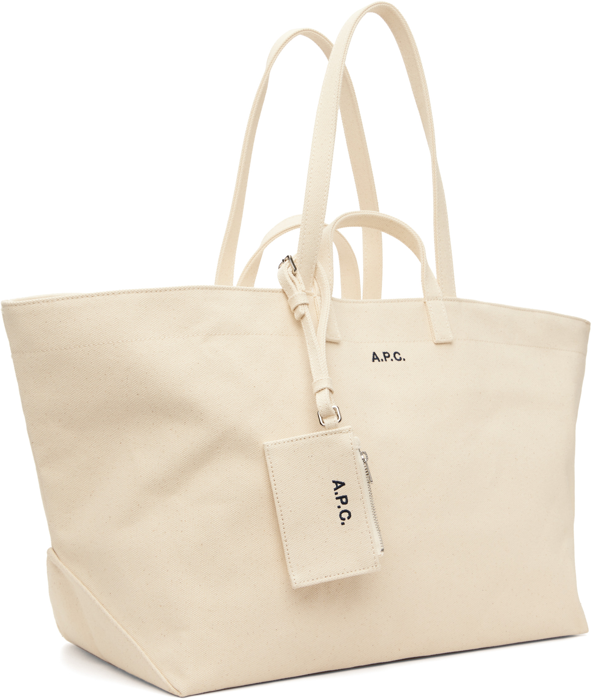 A.P.C. - Cabas 'Le Drummer' blanc cassé en canevas