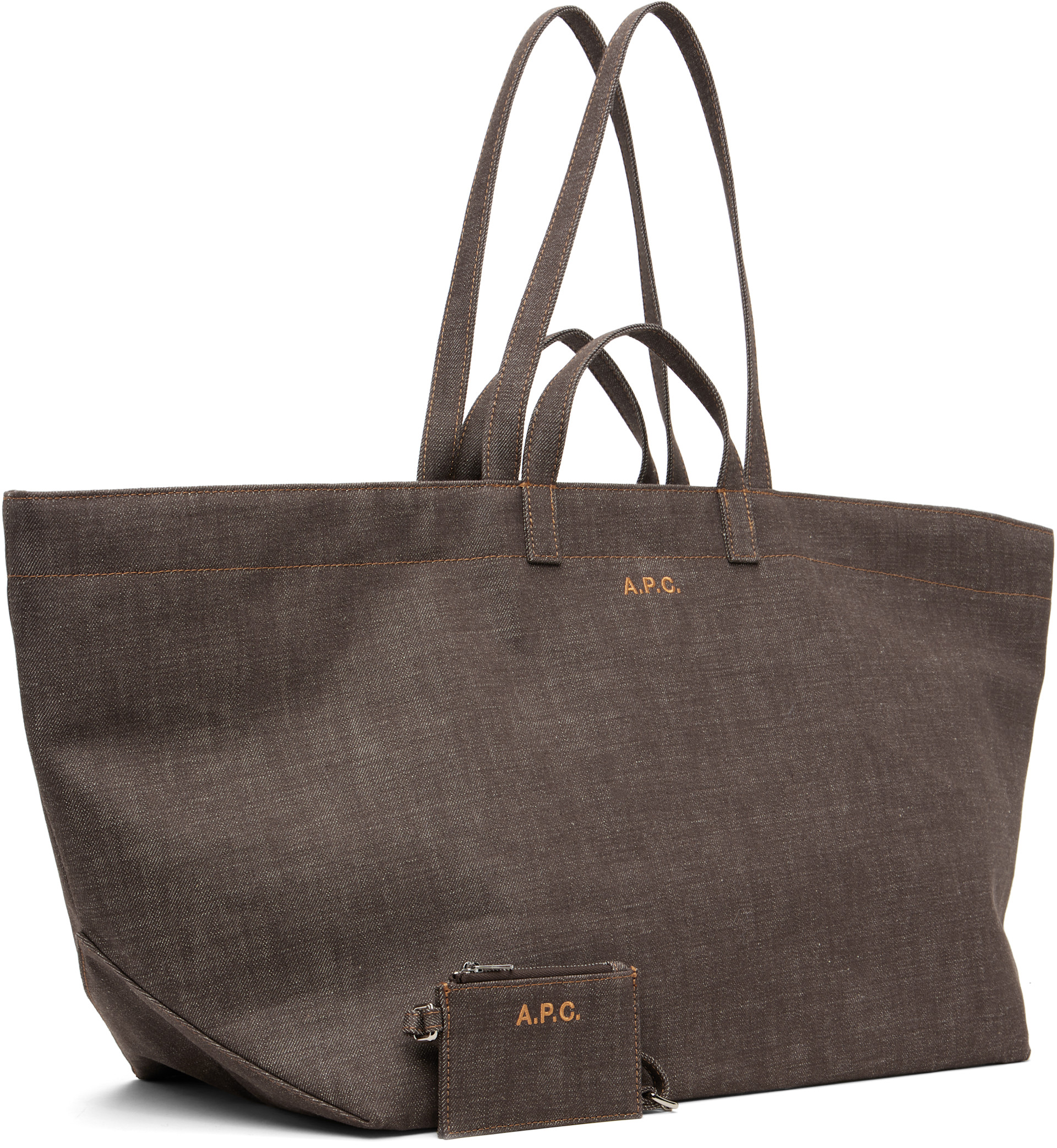 A.P.C. - Cabas Drummer brun en canevas