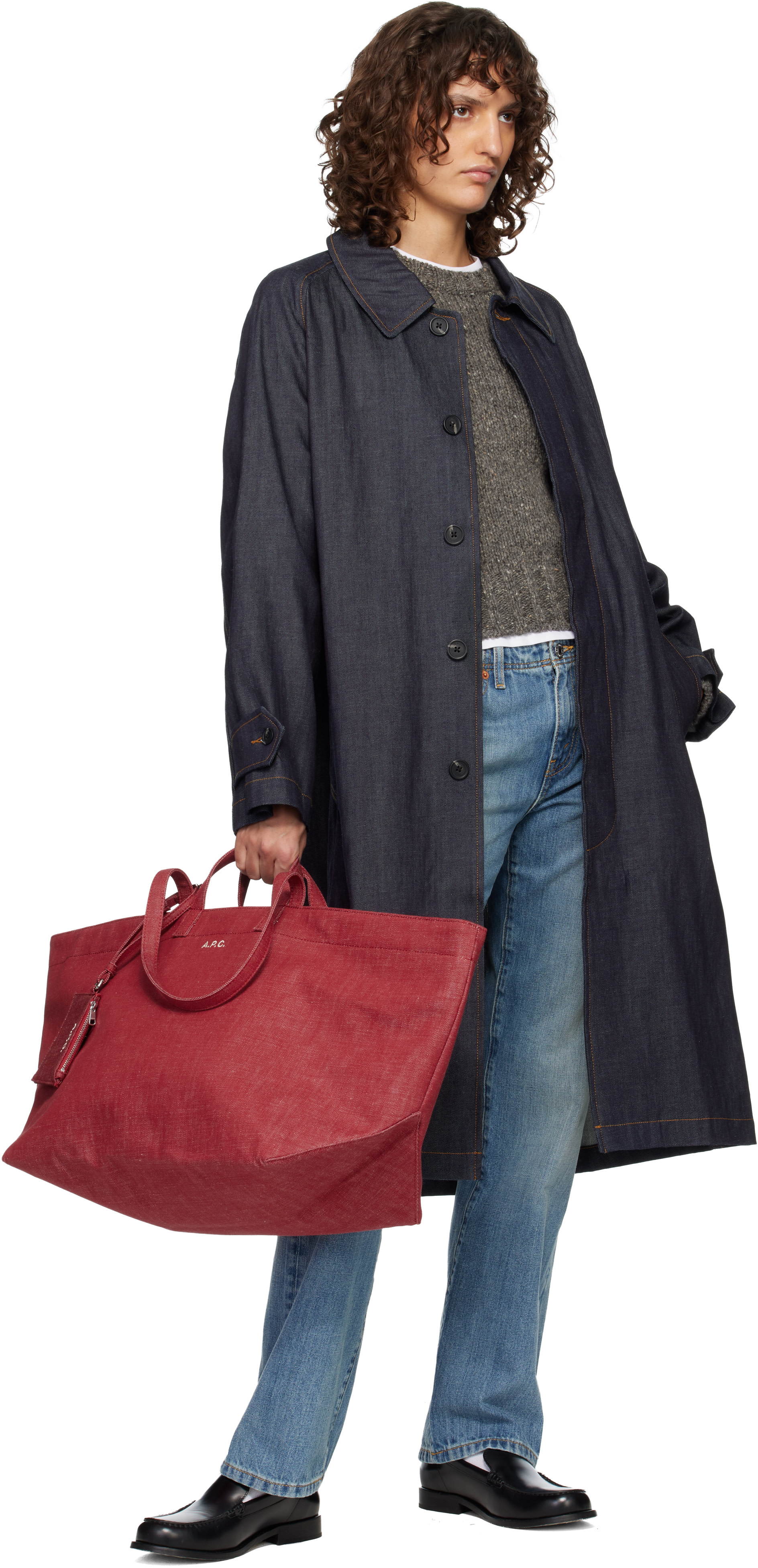 A.P.C. - Cabas Drummer rouge en canevas