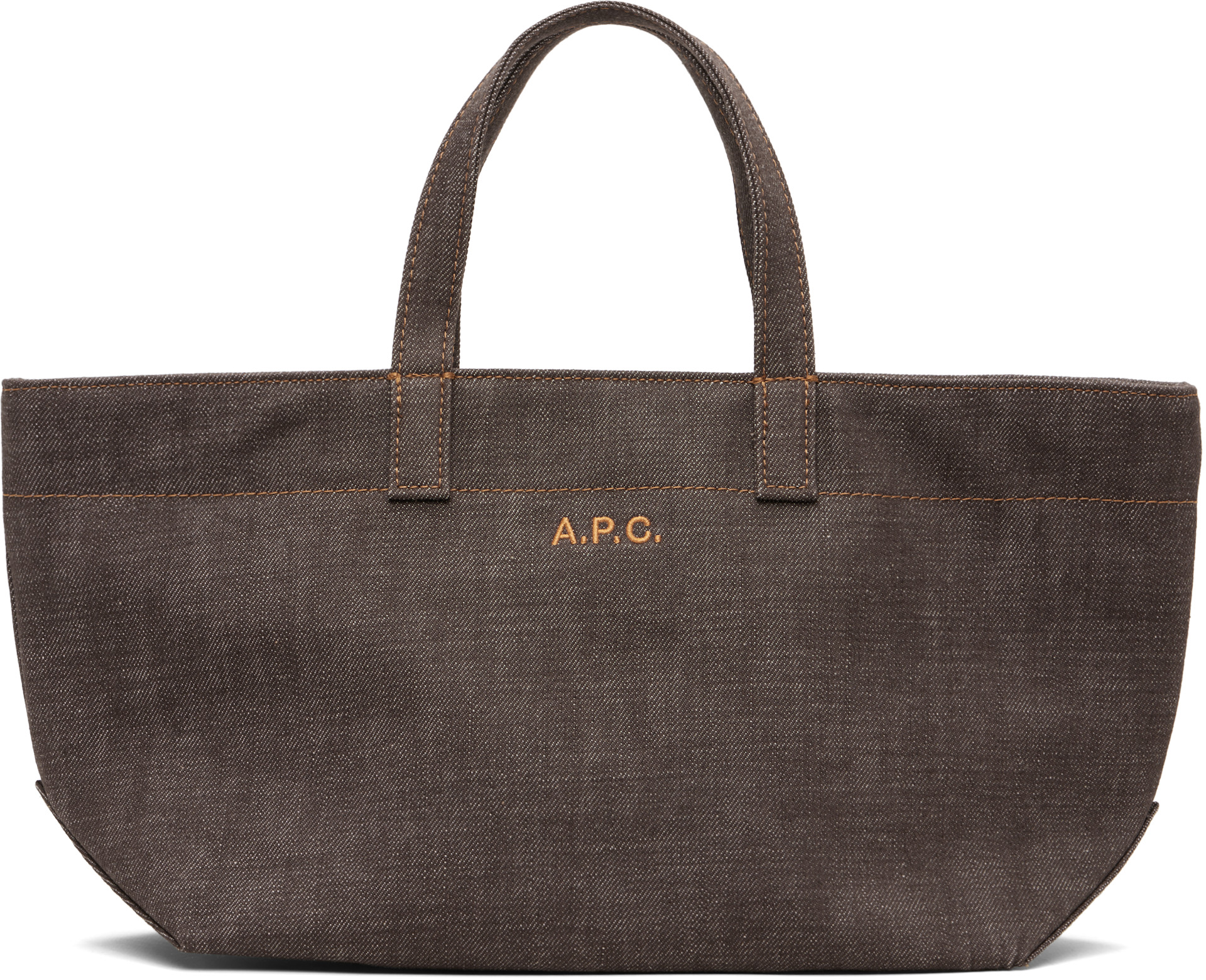 A.P.C. - Petit cabas 'Le Drummer' brun en denim