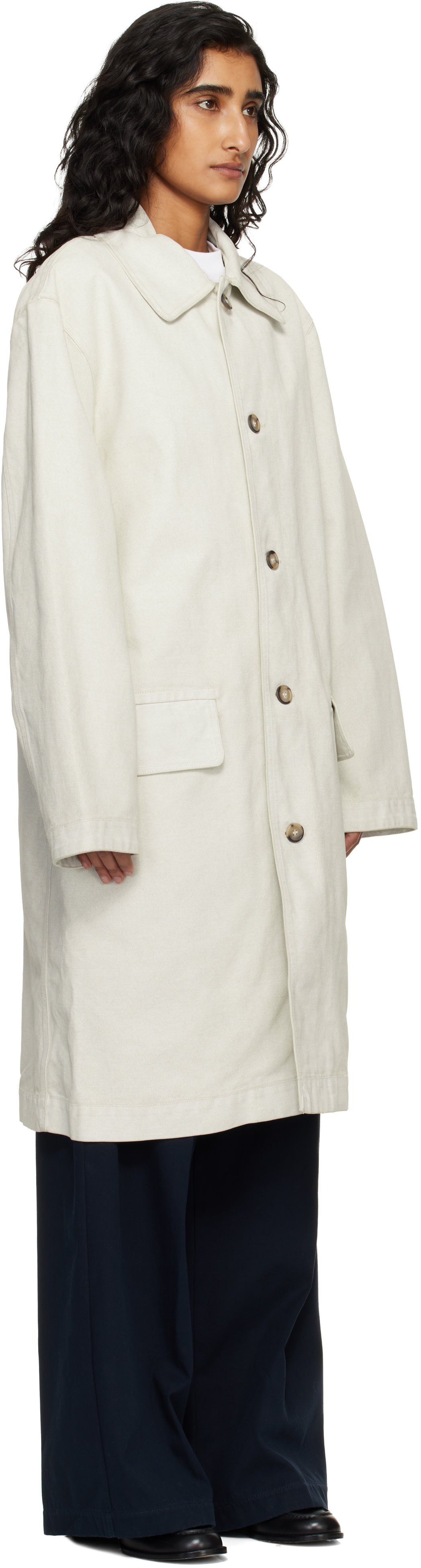 A.P.C. - Off-White Coated Canvas Coat
