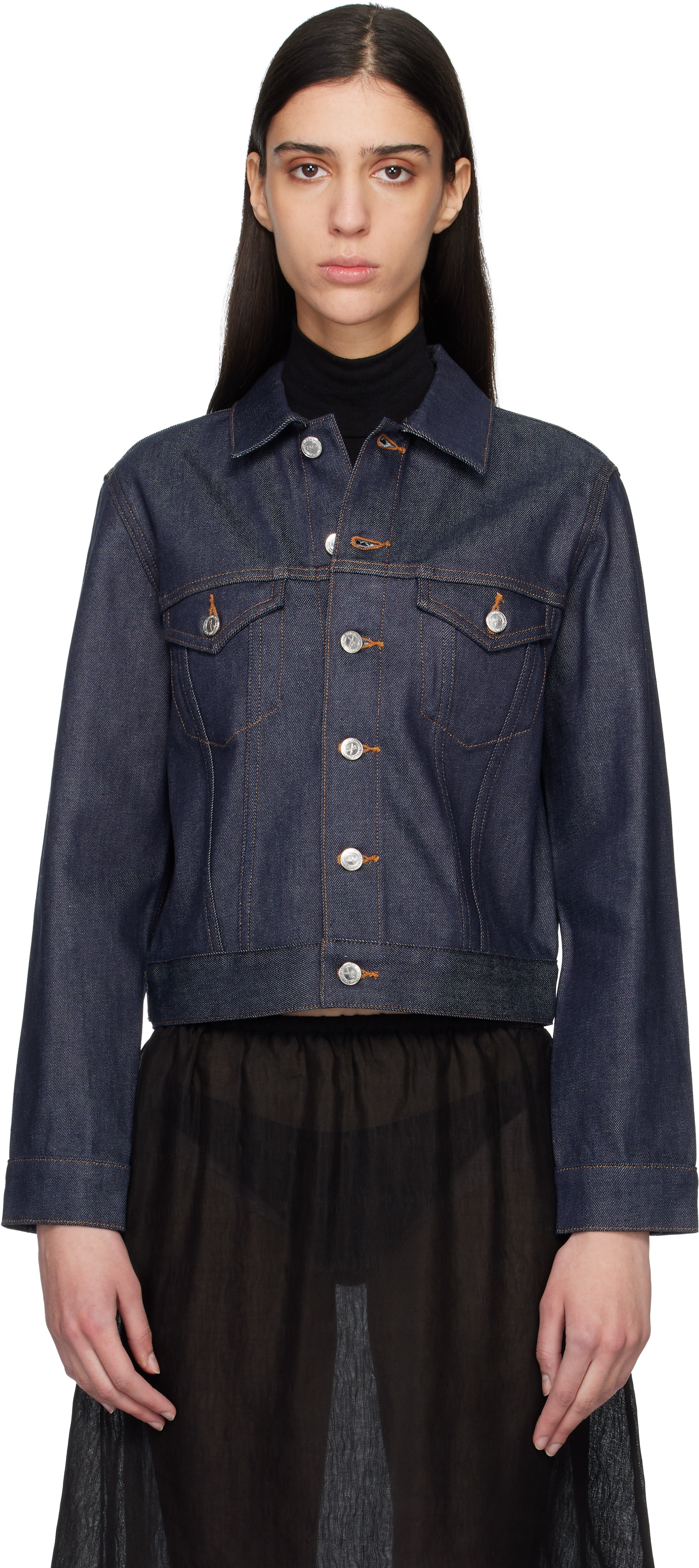 A.P.C. - Blouson Dion bleu marine en denim