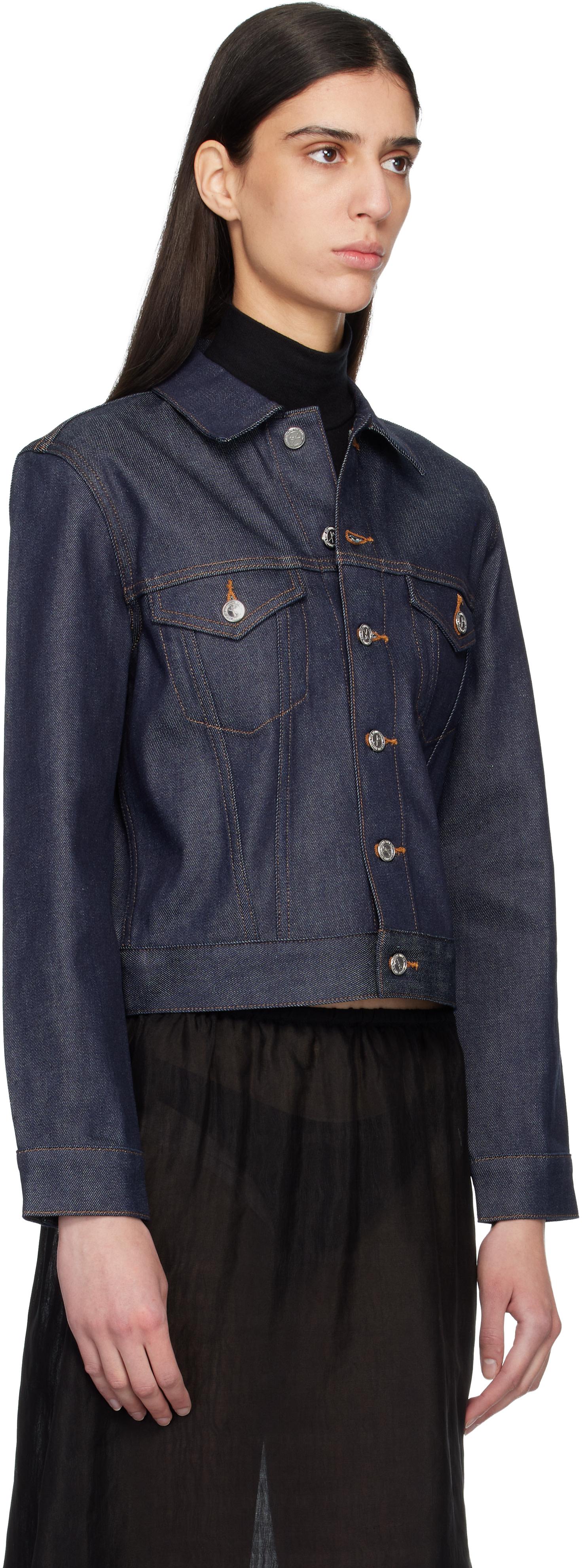 A.P.C. - Blouson Dion bleu marine en denim