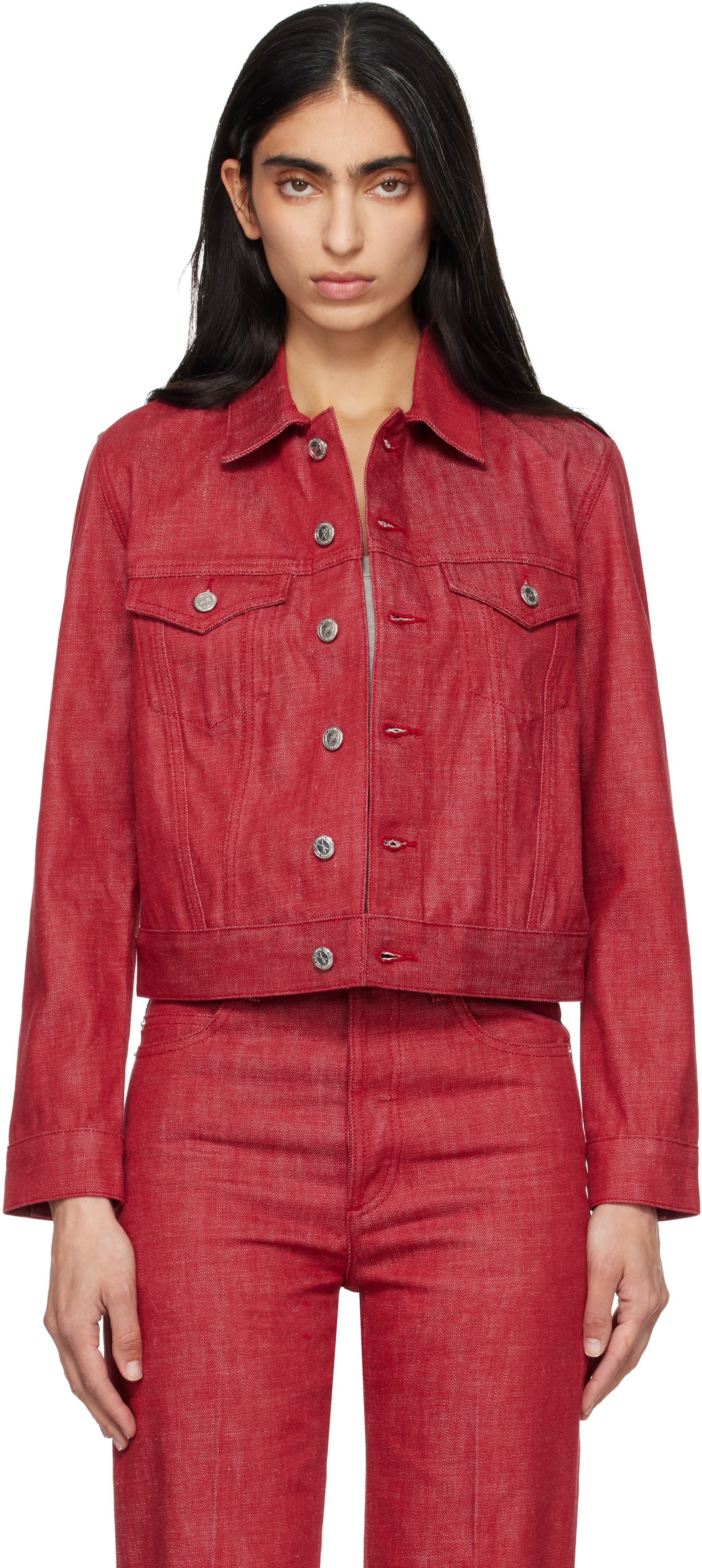 A.P.C. - Blouson Dion rouge en denim