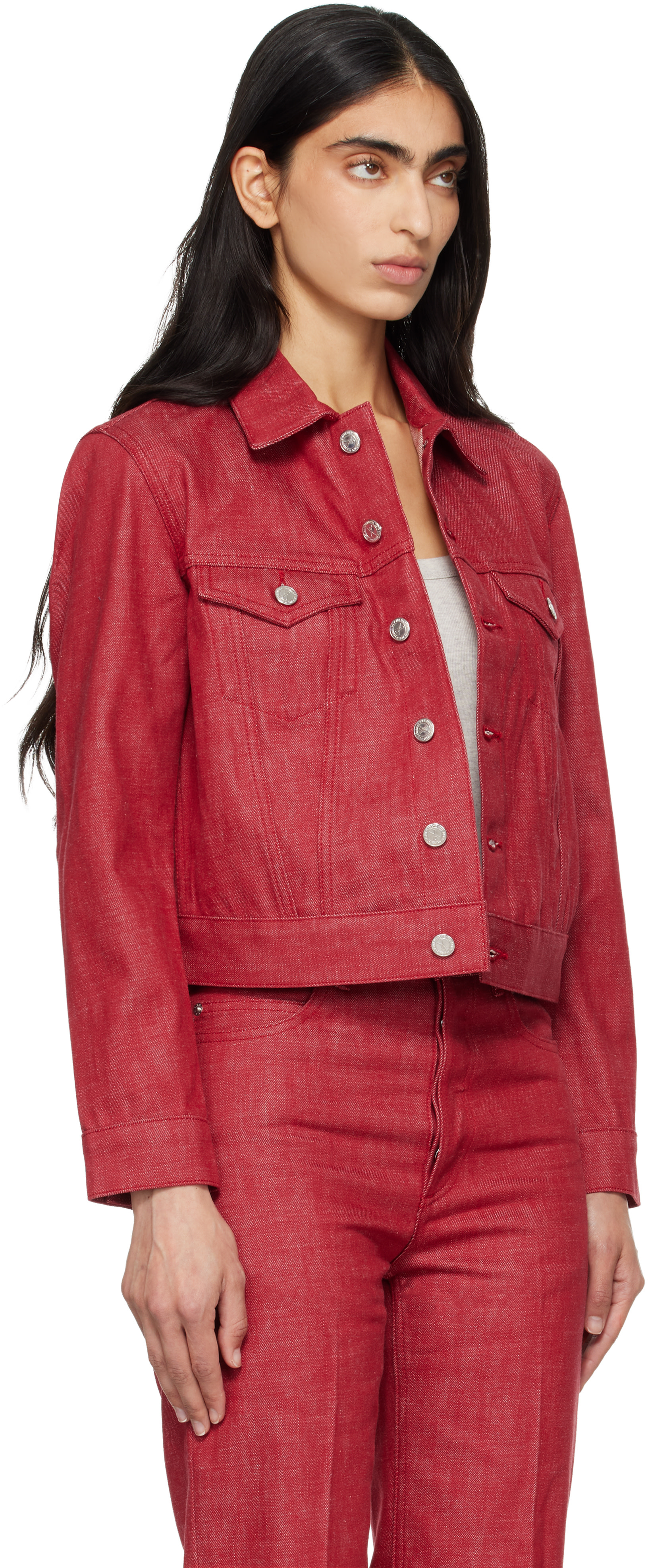 A.P.C. - Blouson Dion rouge en denim
