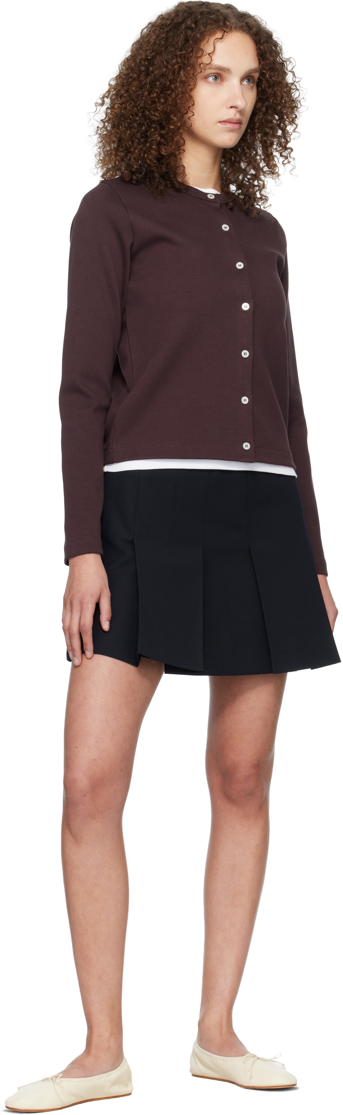 A.P.C. - Minijupe bleu marine à plis