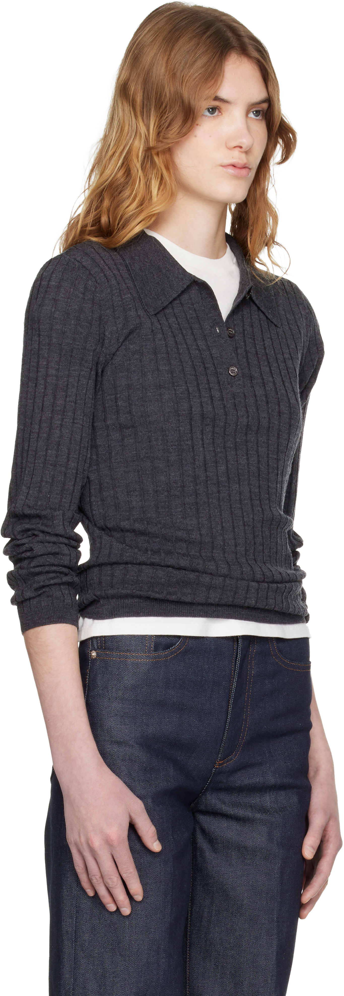 A.P.C. - Polo gris en laine
