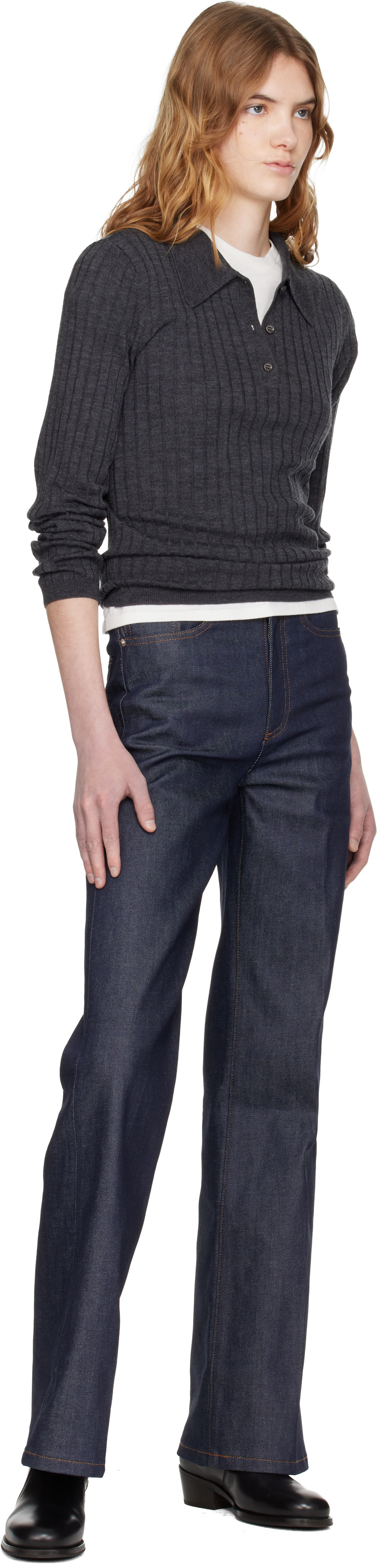 A.P.C. - Polo gris en laine