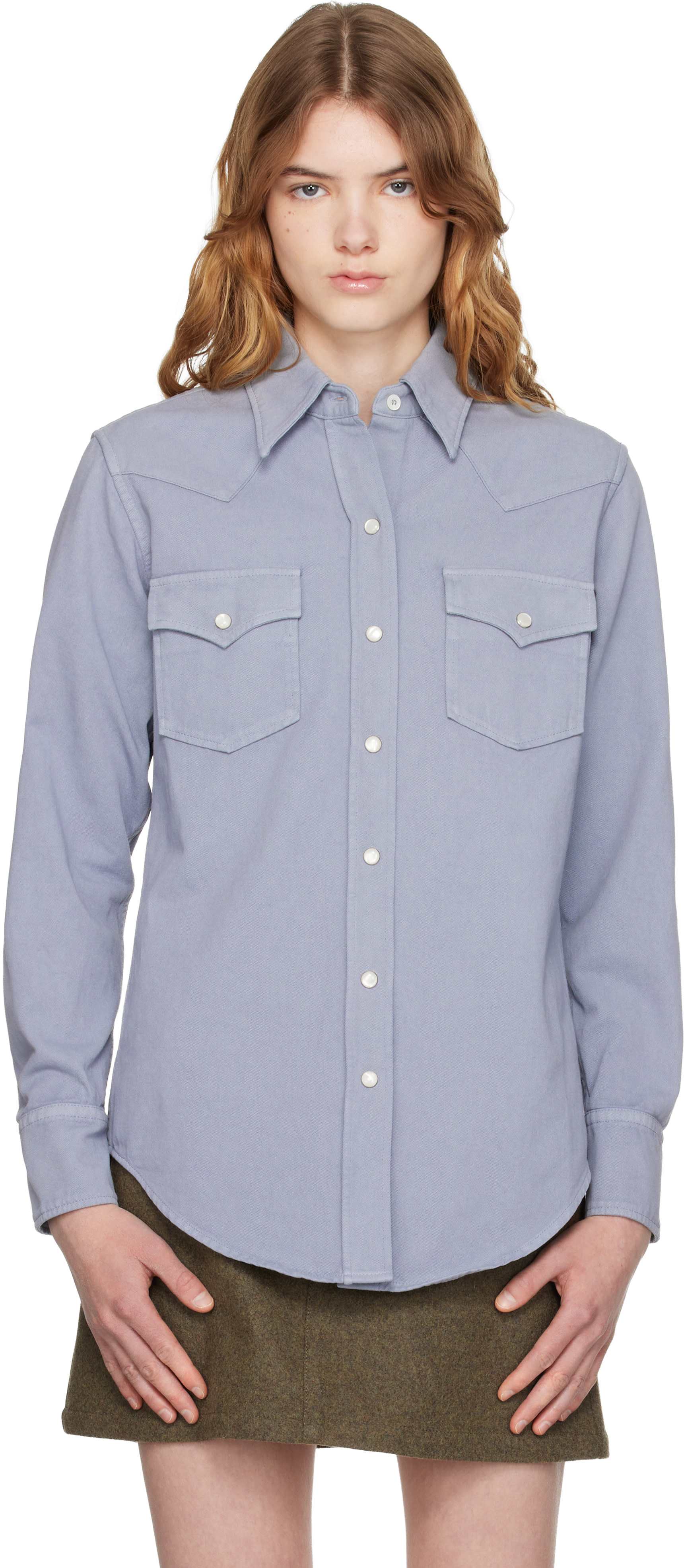 A.P.C. - Chemise western bleue