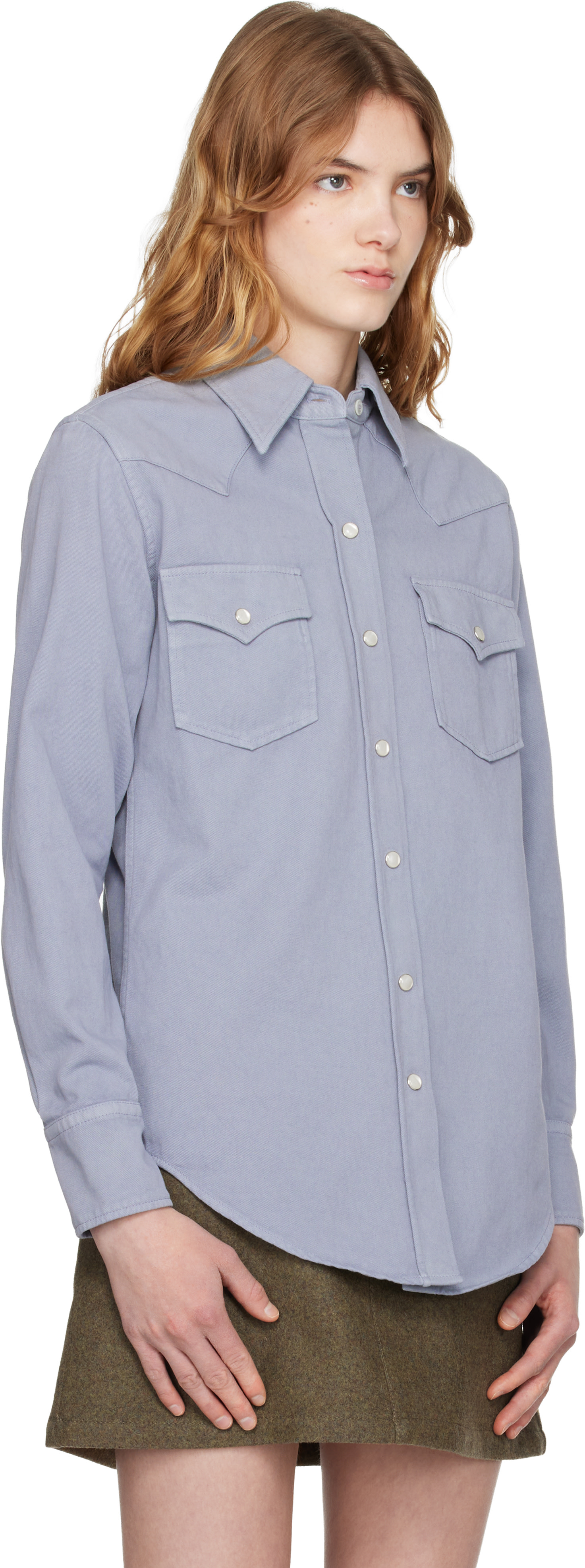 A.P.C. - Chemise western bleue