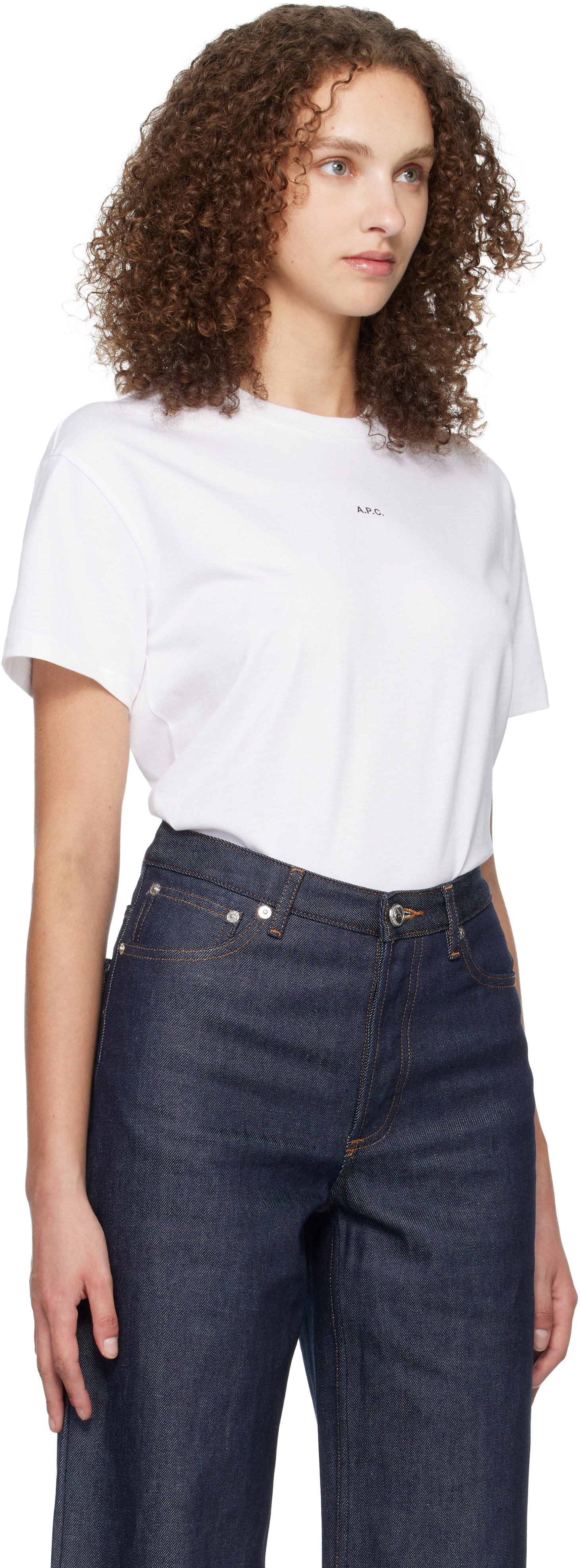 A.P.C. - T-shirt droit blanc à micro logo