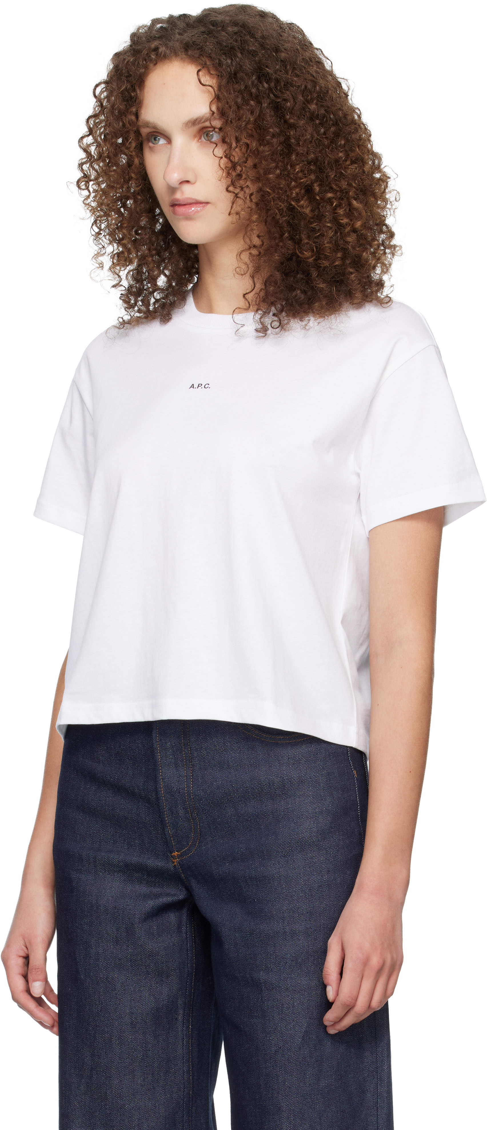 A.P.C. - T-shirt droit blanc à micro logo