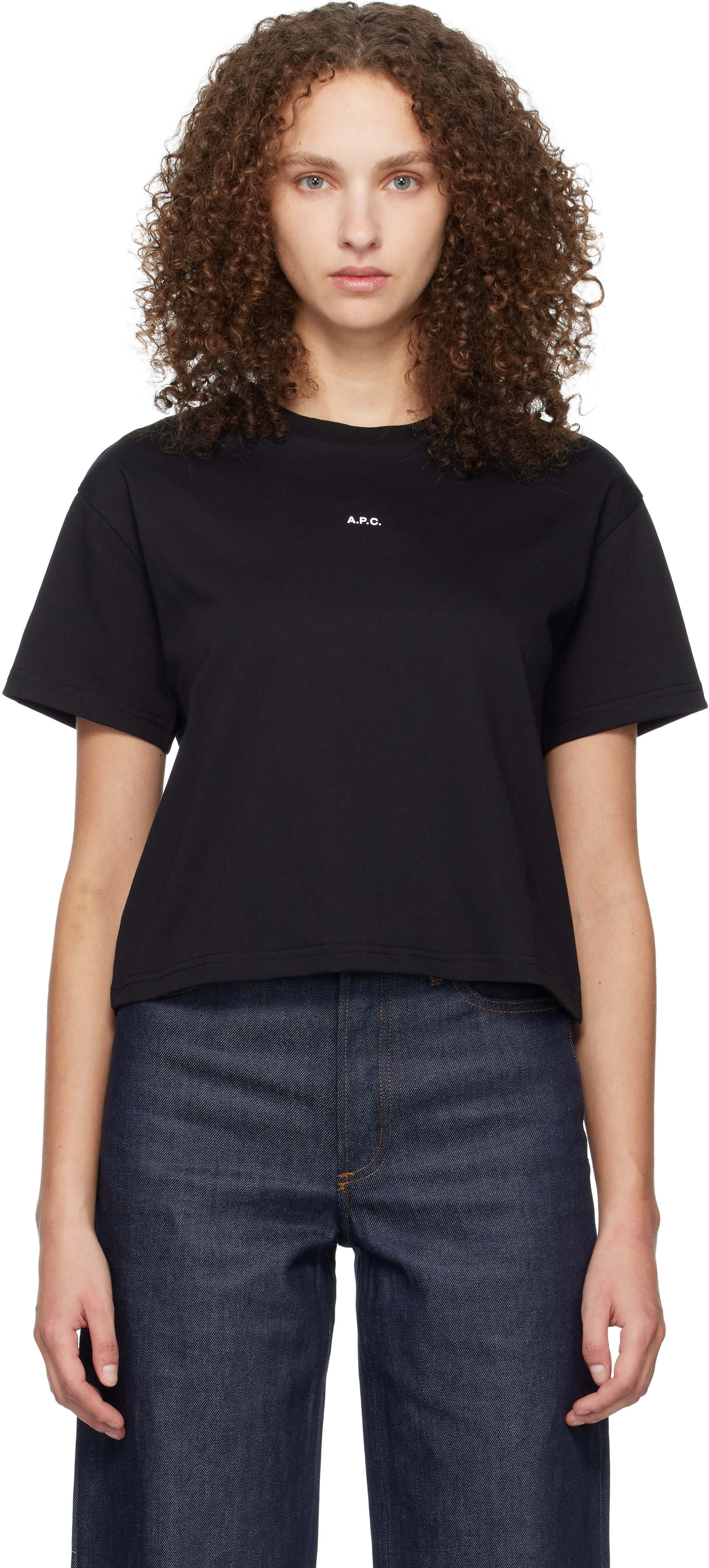 A.P.C. - T-shirt droit noir à micro logo