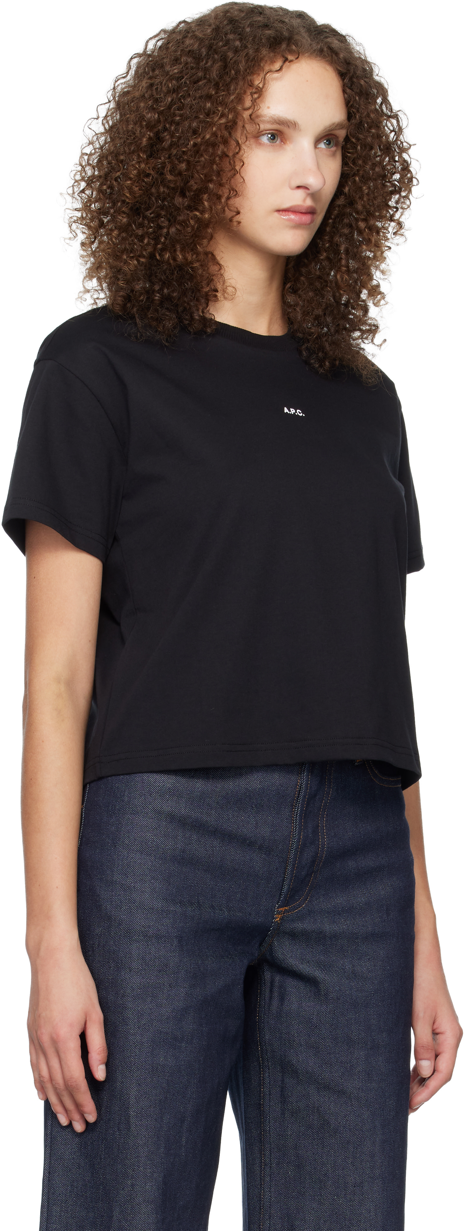 A.P.C. - T-shirt droit noir à micro logo