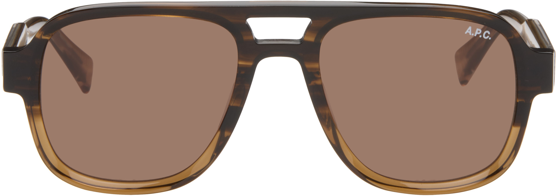 A.P.C. - Lunettes de soleil navigateur brunes