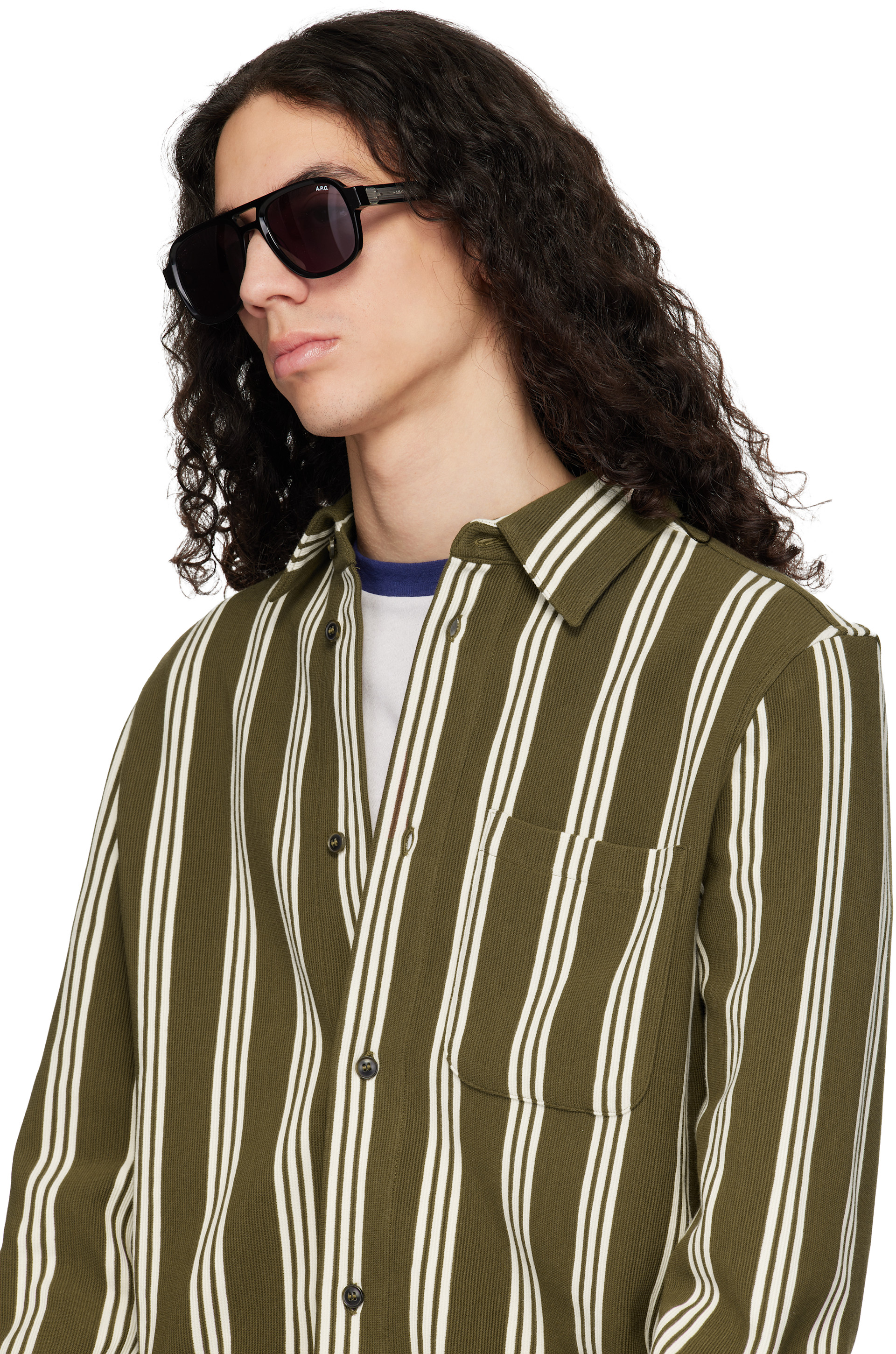 A.P.C.: ブラック 'Les Navigator' サングラス | SSENSE 日本