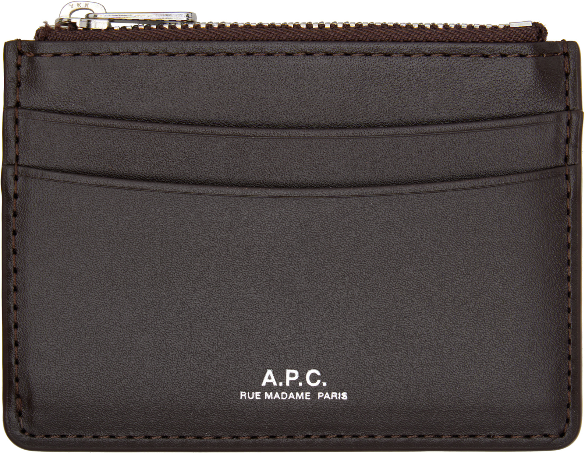 A.P.C. - Porte-carte brun à logo