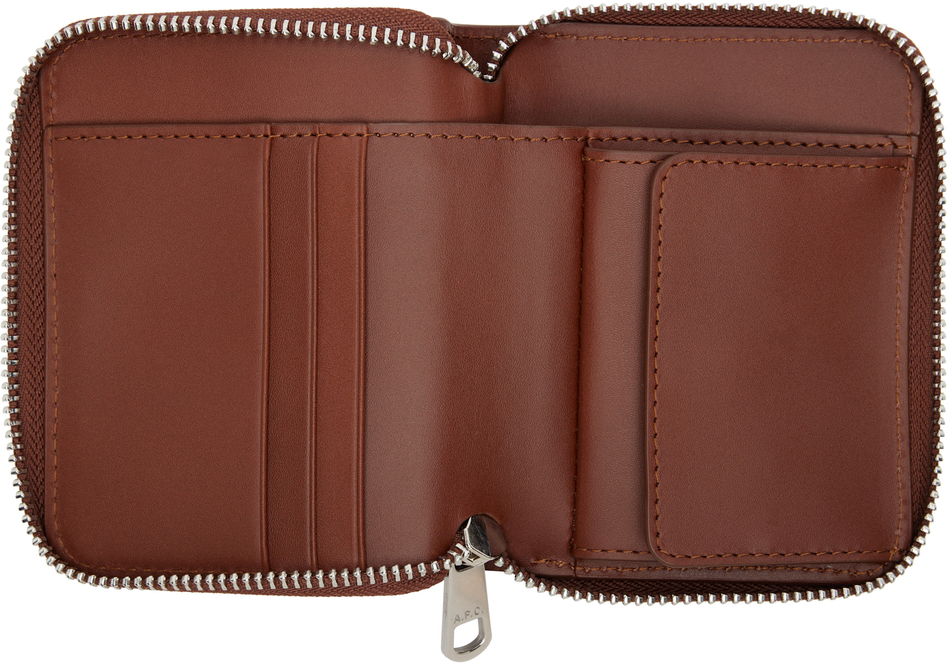 APC 茶　財布 Genève trifold ウォレット｜レザーグッズ｜A.P.C. | アーペーセー日本