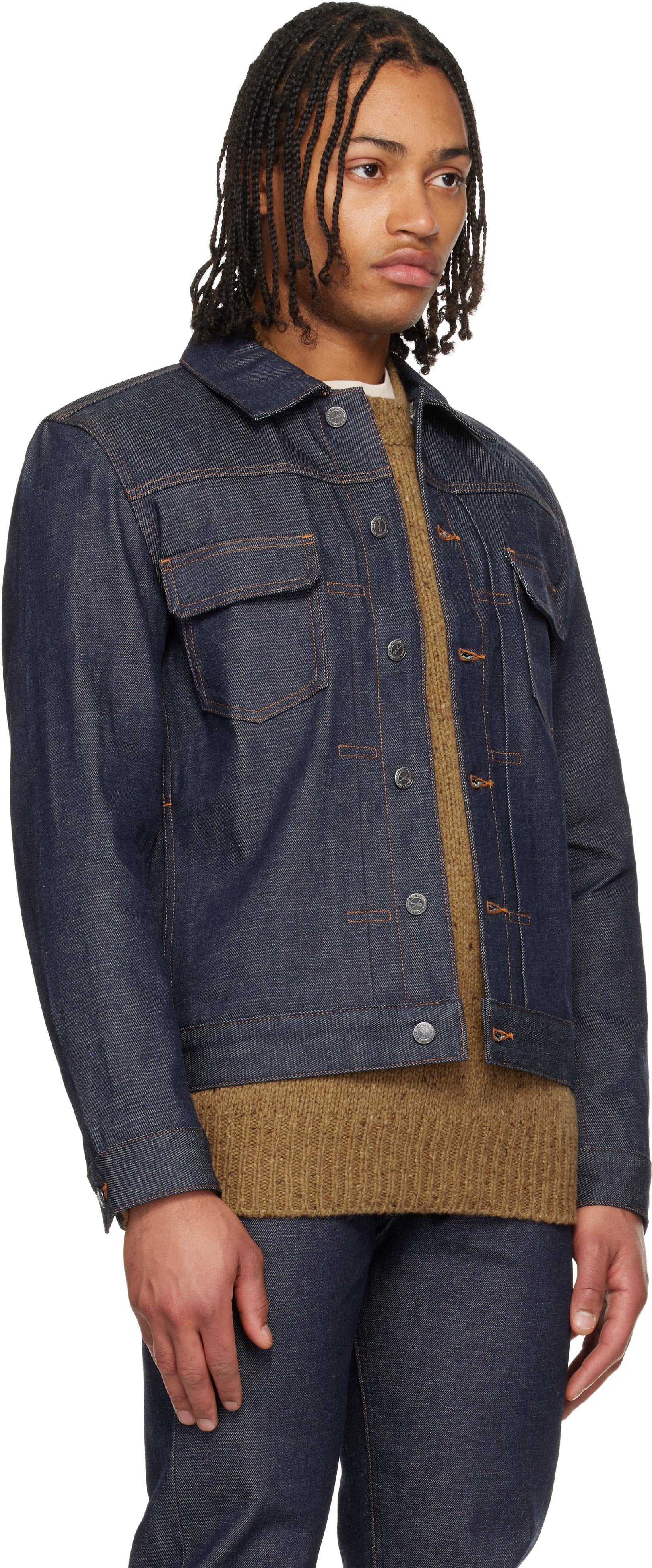A.P.C.: Navy Work Denim Jacket | SSENSE A.P.C.: Navy Work Denim Jacket | SSENSE