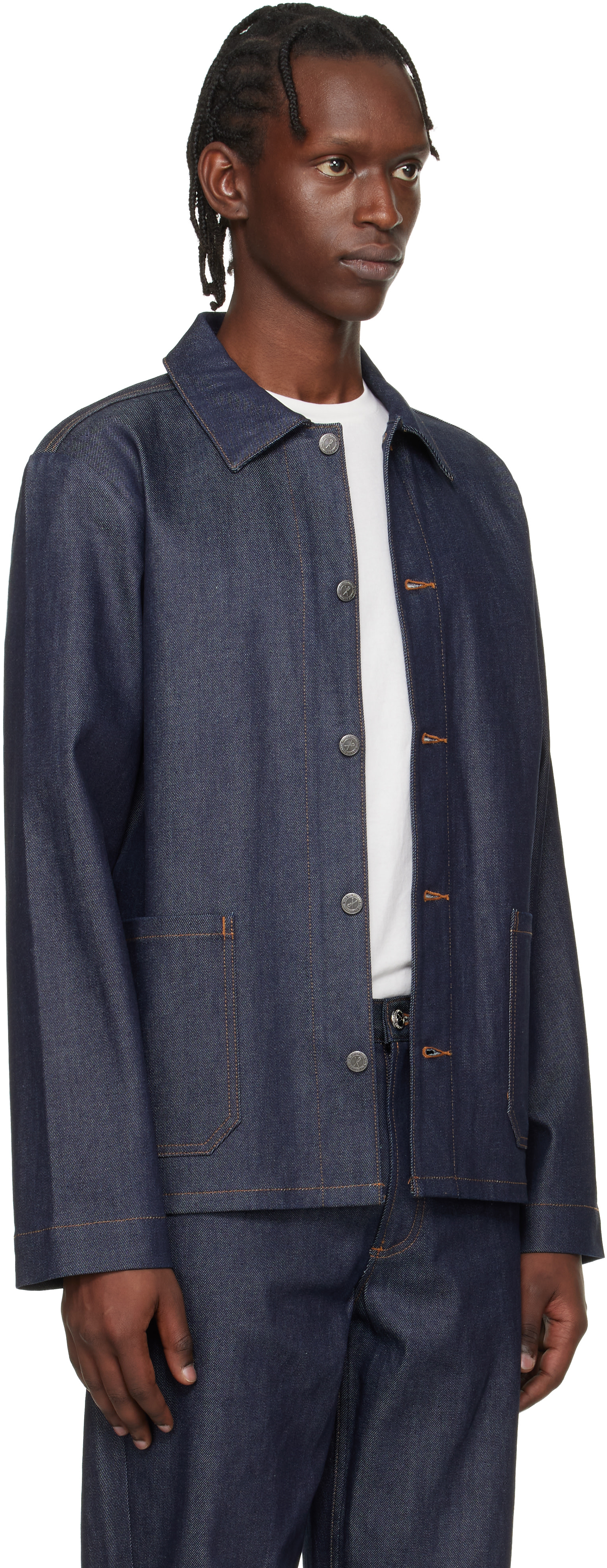 A.P.C.: インディゴ Kerlouan デニムジャケット | SSENSE 日本